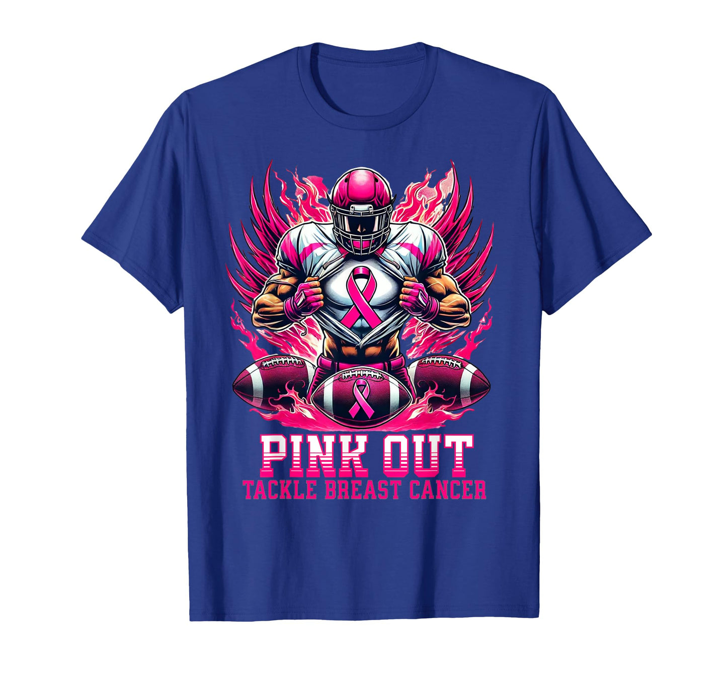 Pink Out Tackle Breast Cancer Awareness American Football T-Shirt