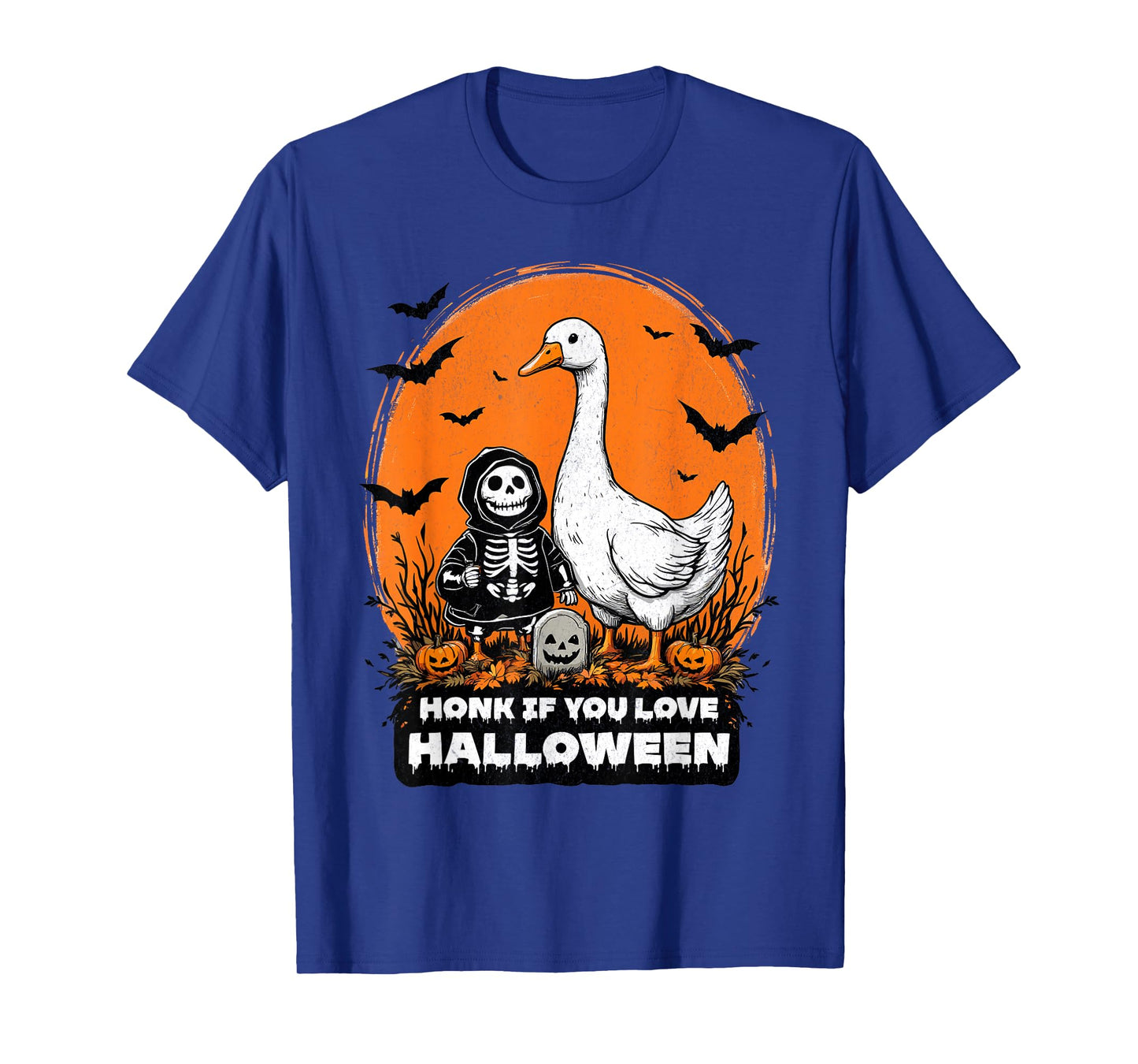 Honk If You Love Funny Halloween Goose Spooky Season Outfit T-Shirt