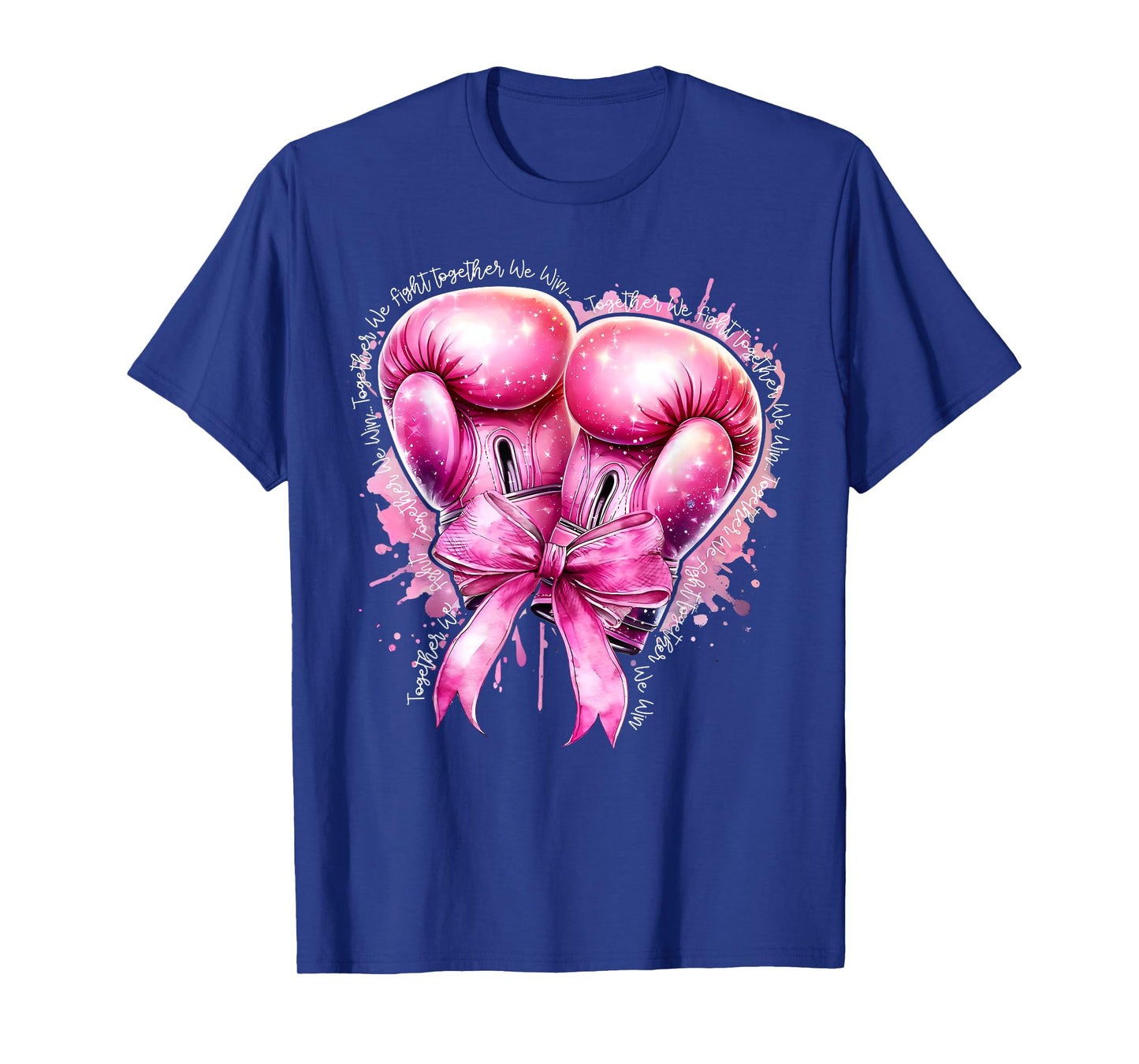 Together We Fight Pink Boxing Gloves Breast Cancer Awareness T-Shirt