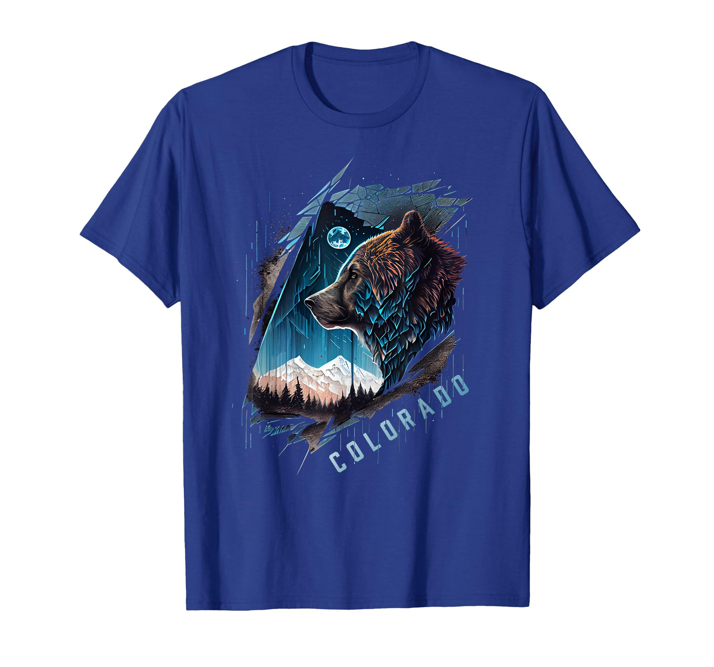 Colorado Mountain Bear - Bear, Moon, & Stars Retro T-Shirt