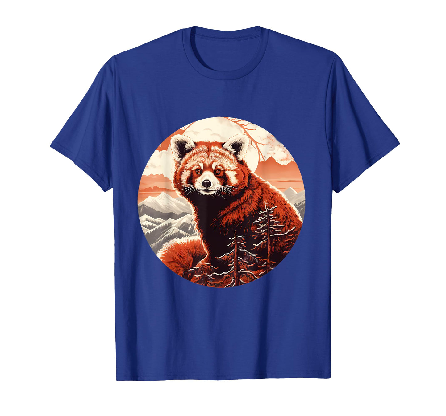 Red Panda Landscape Nature Artwork Animal Lovers Forest T-Shirt