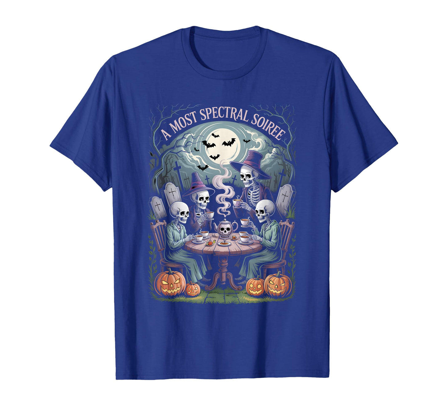 Graveyard Tea Party Spooky Skeletons & Ghouls Halloween T-Shirt