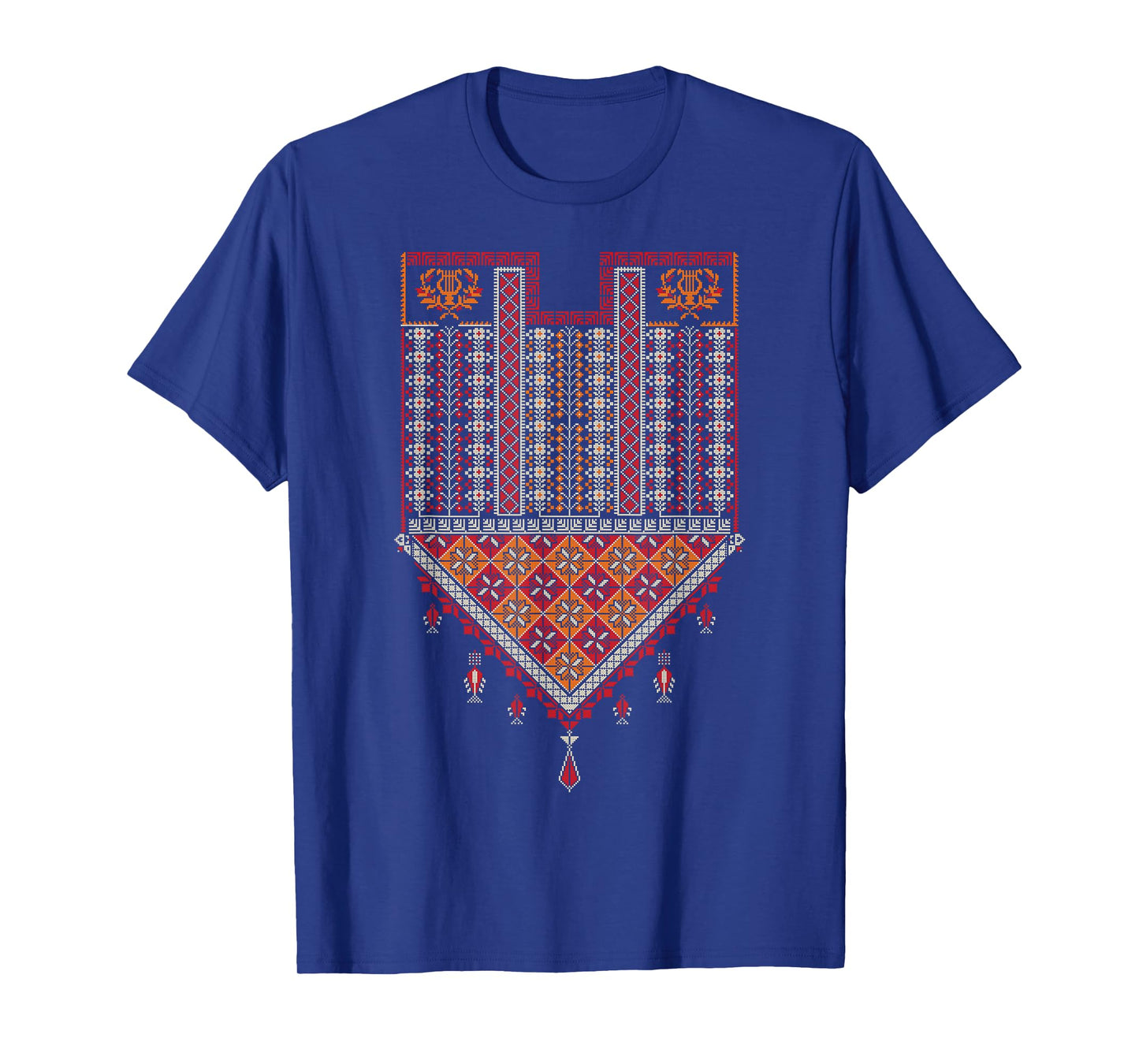 Palestine Mom Women Embroider Syrian Lebanese Folklore Thobe T-Shirt