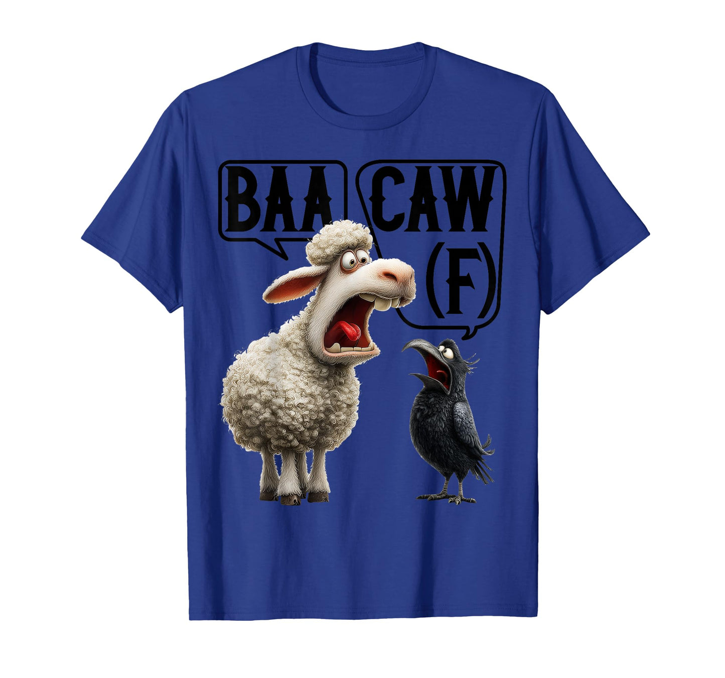 Funny Back Off Shirt – Baa-Caw-F Sheep & Crow MemeTee T-Shirt