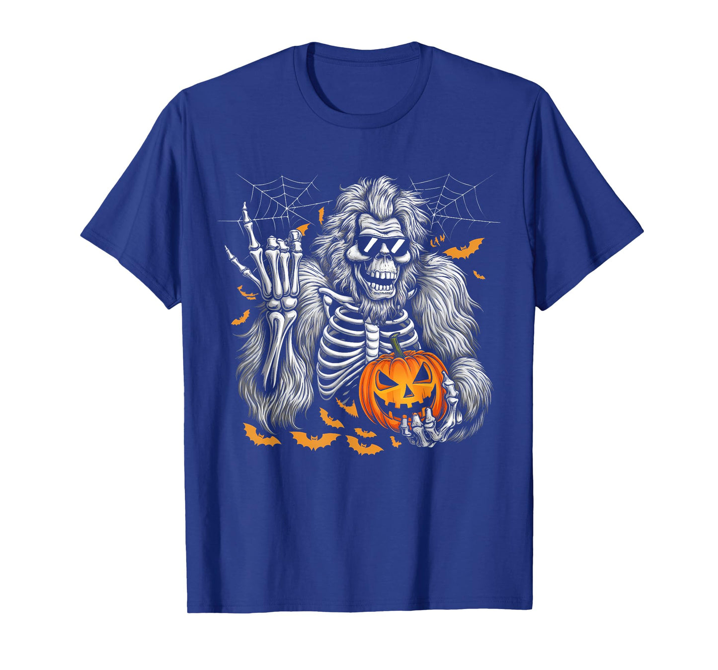 Fun Spooky Bigfoot Jack O Lantern Skeleton Halloween Youths T-Shirt