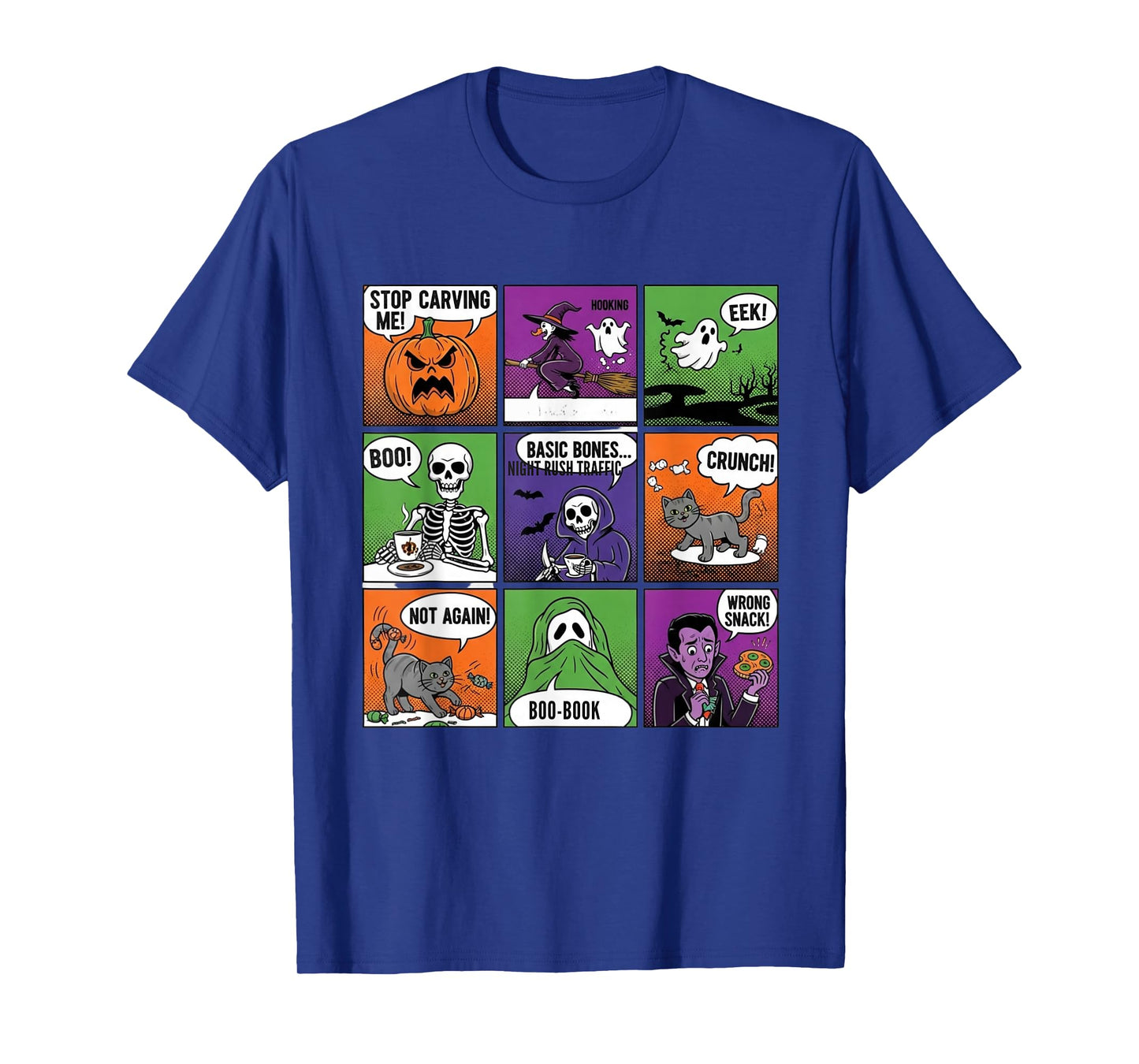 Halloween Skeleton Humor Comic Panels T-Shirt