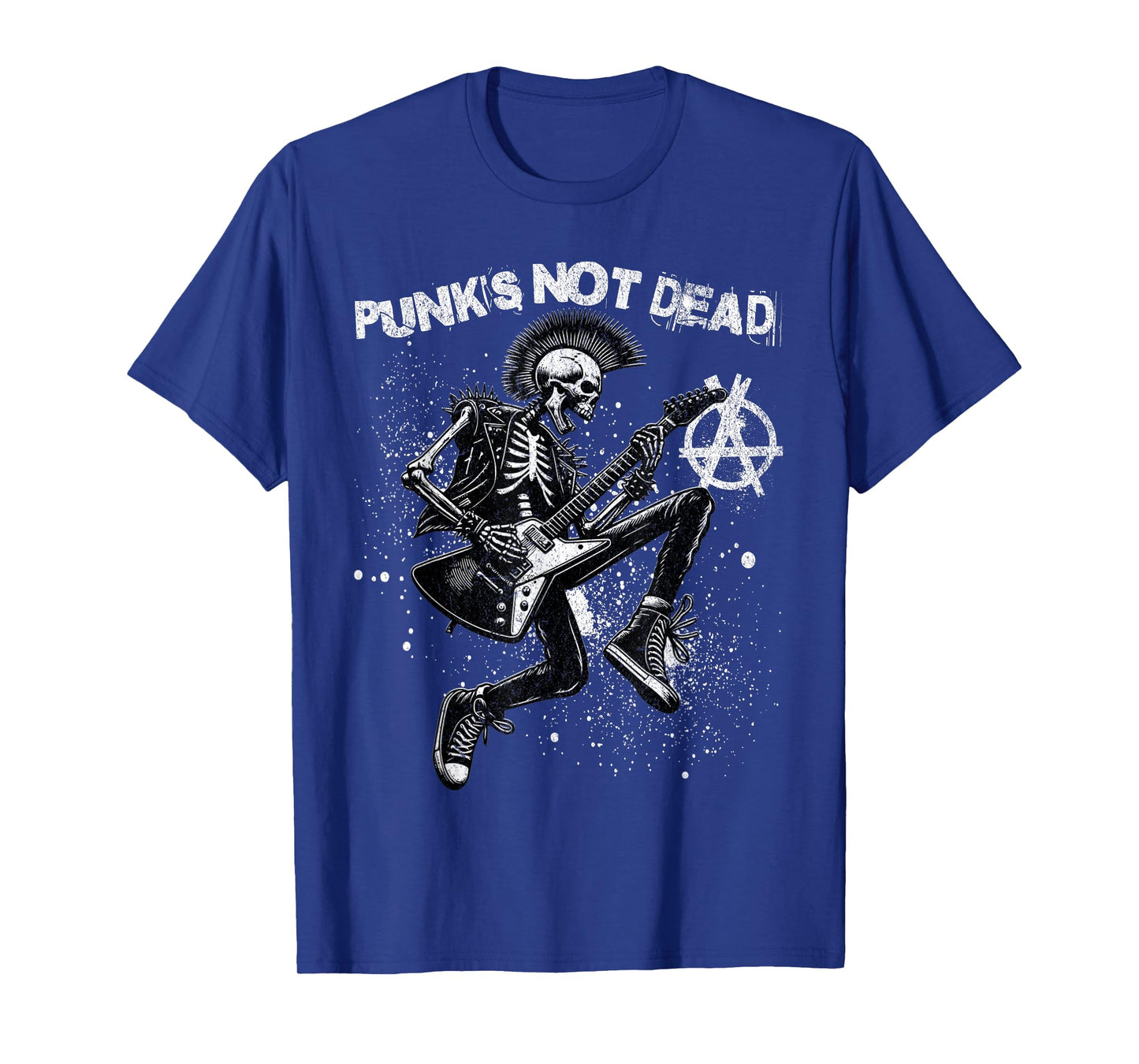 Punk's not Dead Vintage Punk Skeleton Playing Guitar Music T-Shirt