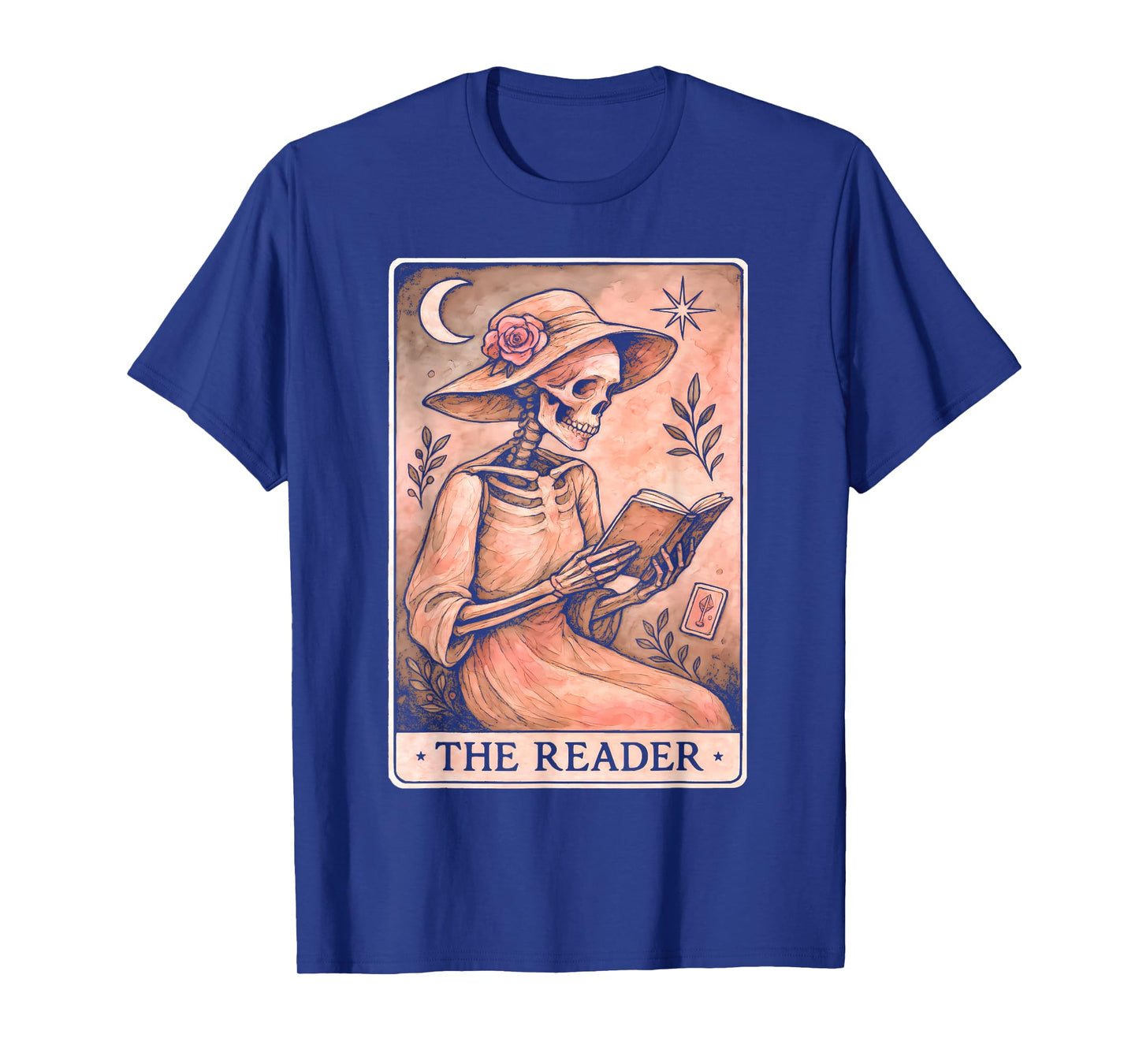 Skeleton Reader Shirt Tarot Card Skeleton Woman Book Lover T-Shirt