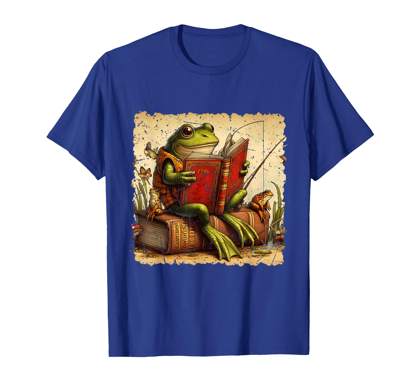 Frog & Toad Fishing Vintage Classic Book Frog Reading Book T-Shirt