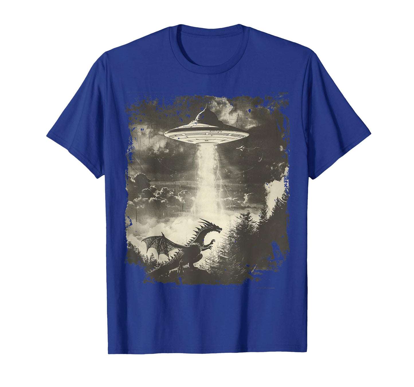 Fantasy Dragon Retro Art Sci-Fi Alien Ufo T-Shirt