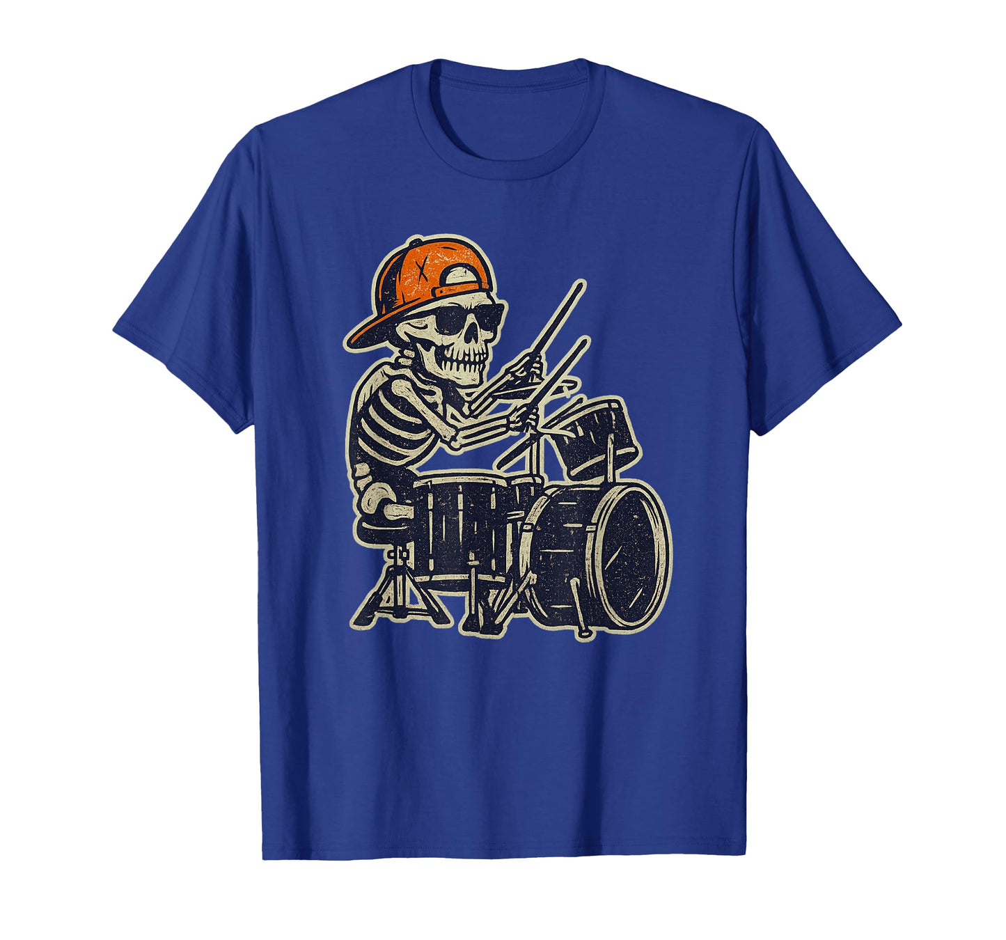Vintage Halloween Skeleton Drummer Funny Spooky Costume T-Shirt