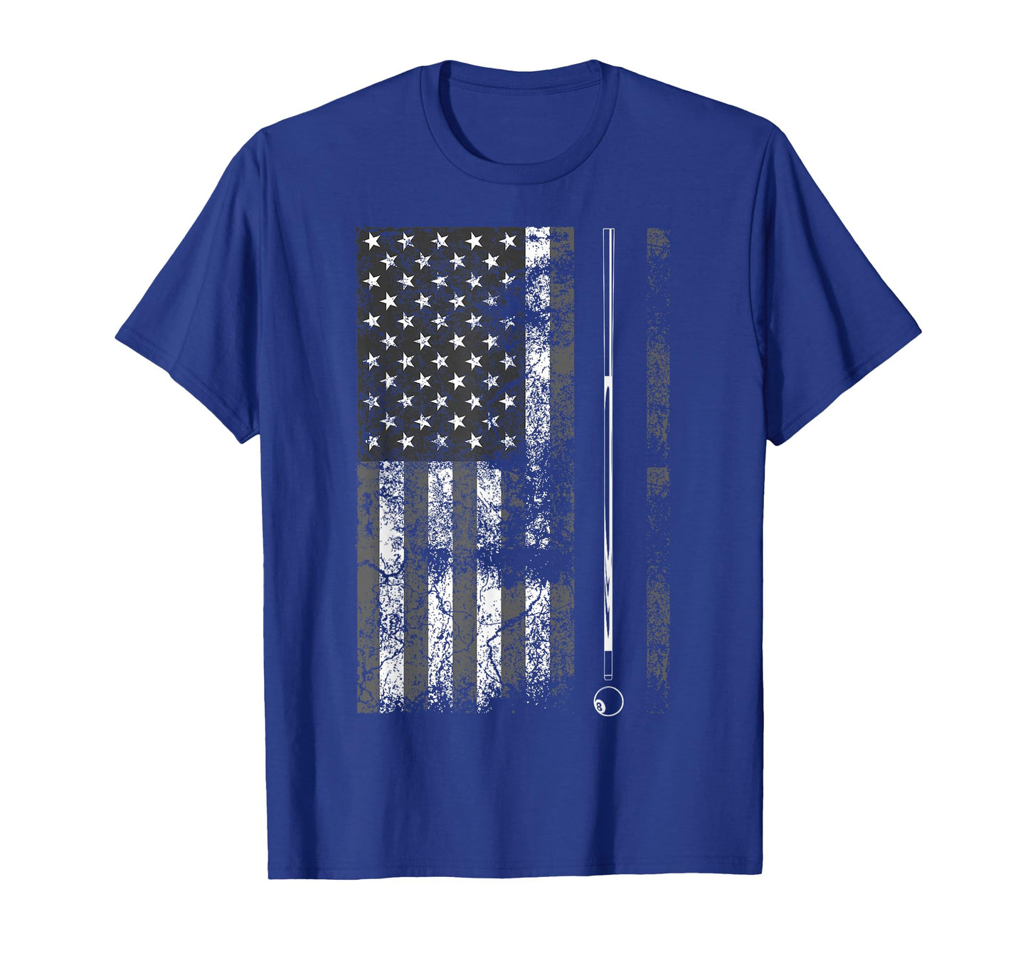 American Flag Billiard Stick Cute Table Game Funny USA Gift T-Shirt