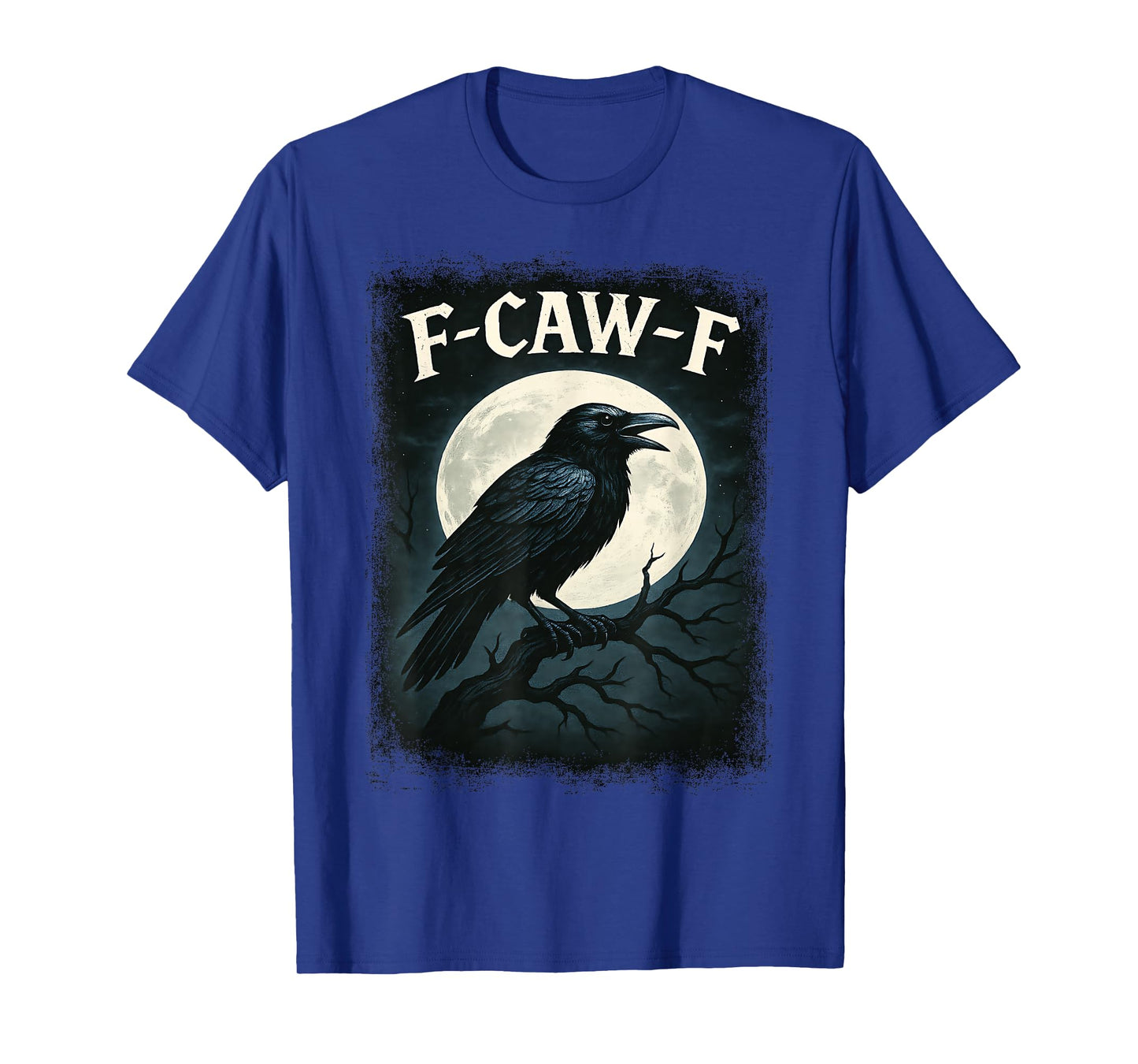 F-CAW-F Black Crow Full Moon Funny Gothic Dark Humor T-Shirt