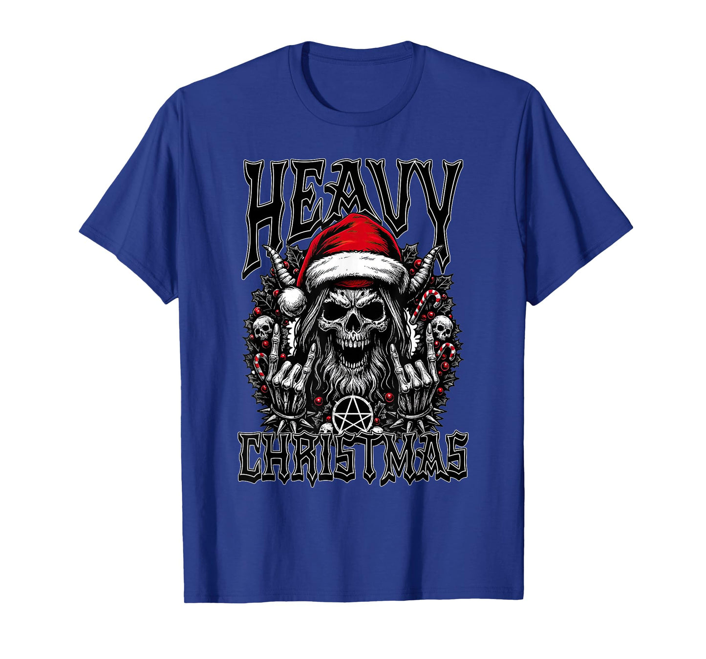 Heavy Christmas Creepy Demonic Santa Edgy Christmas T-Shirt