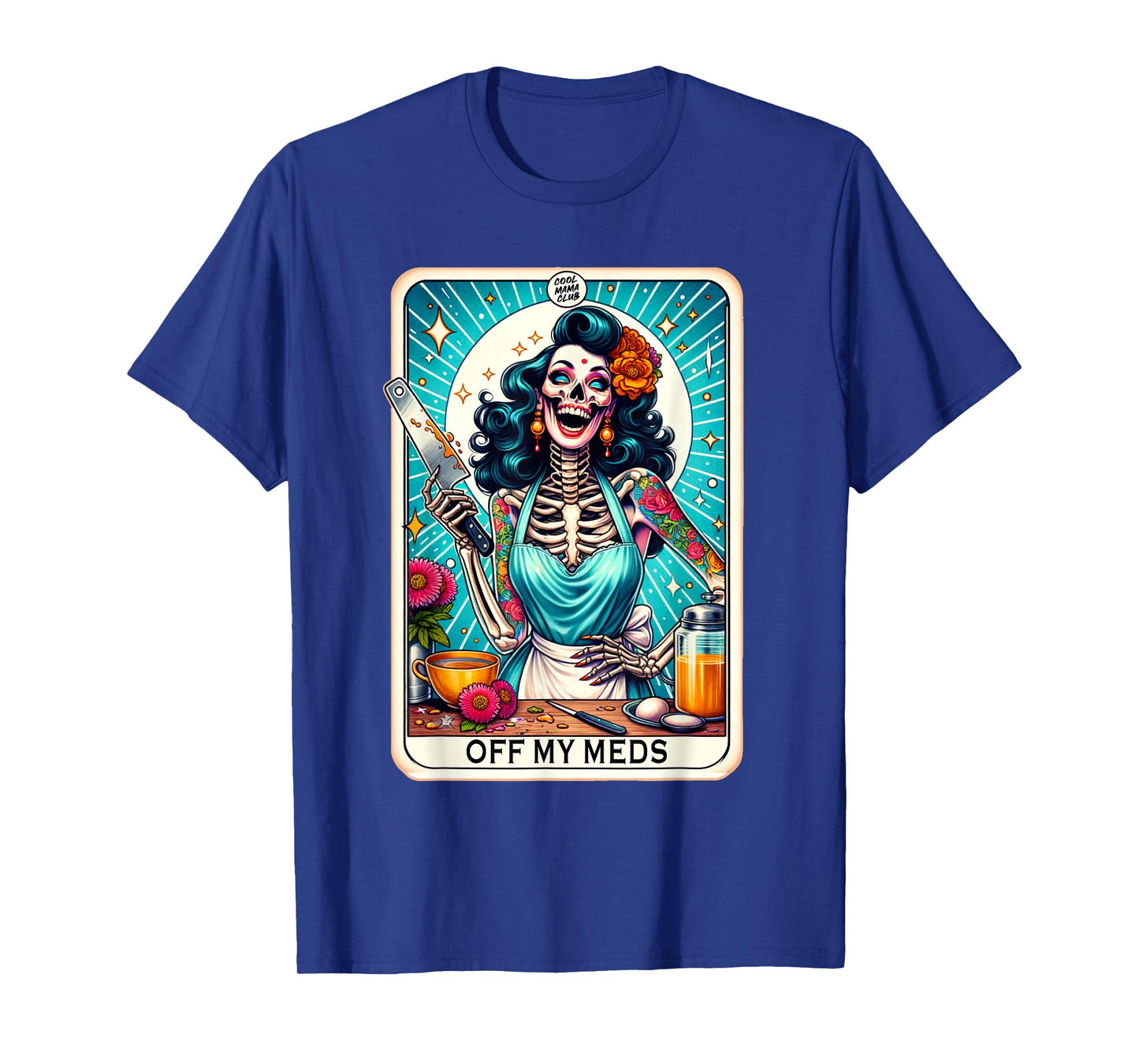 Cool Mama Club Tarot Card Skeleton Halloween T-Shirt