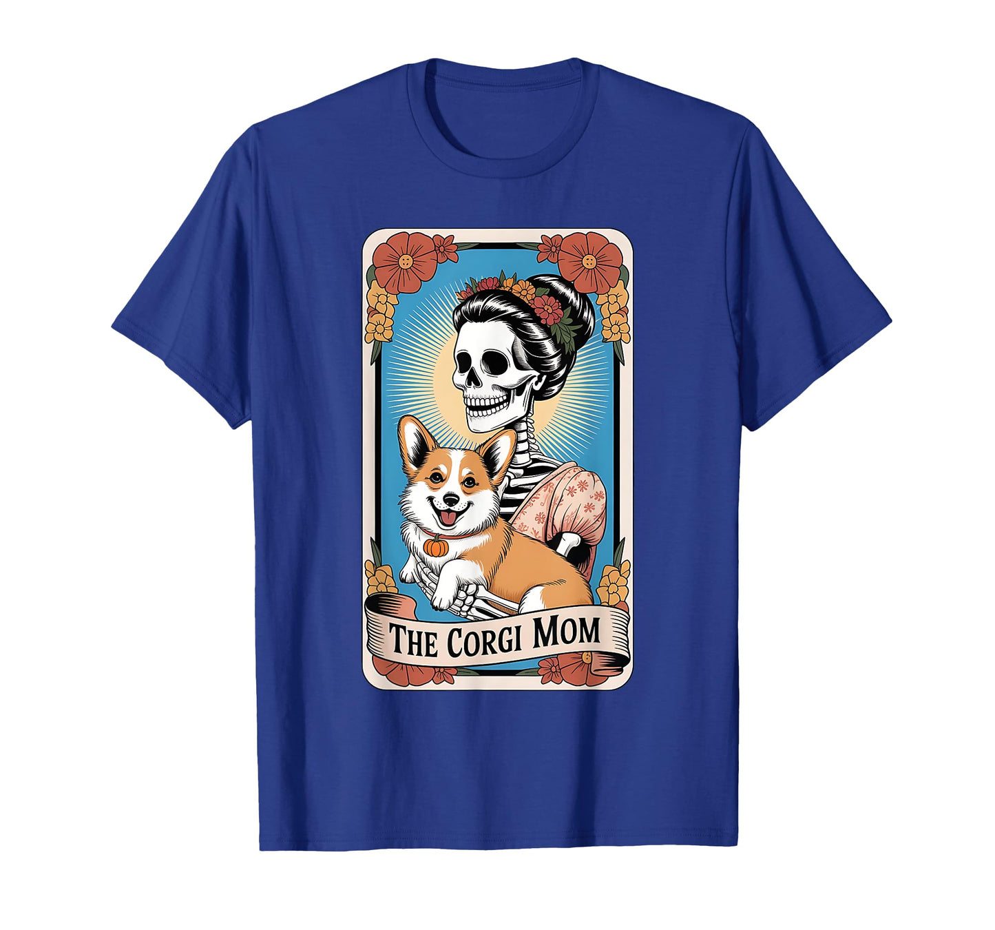 Retro Funny The Corgi Mom Skeleton Halloween Costume Mama T-Shirt