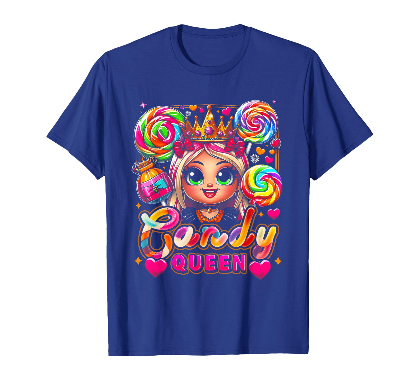 Funny Halloween Candy a Queen Lollipop Lover Girls Colorful T-Shirt
