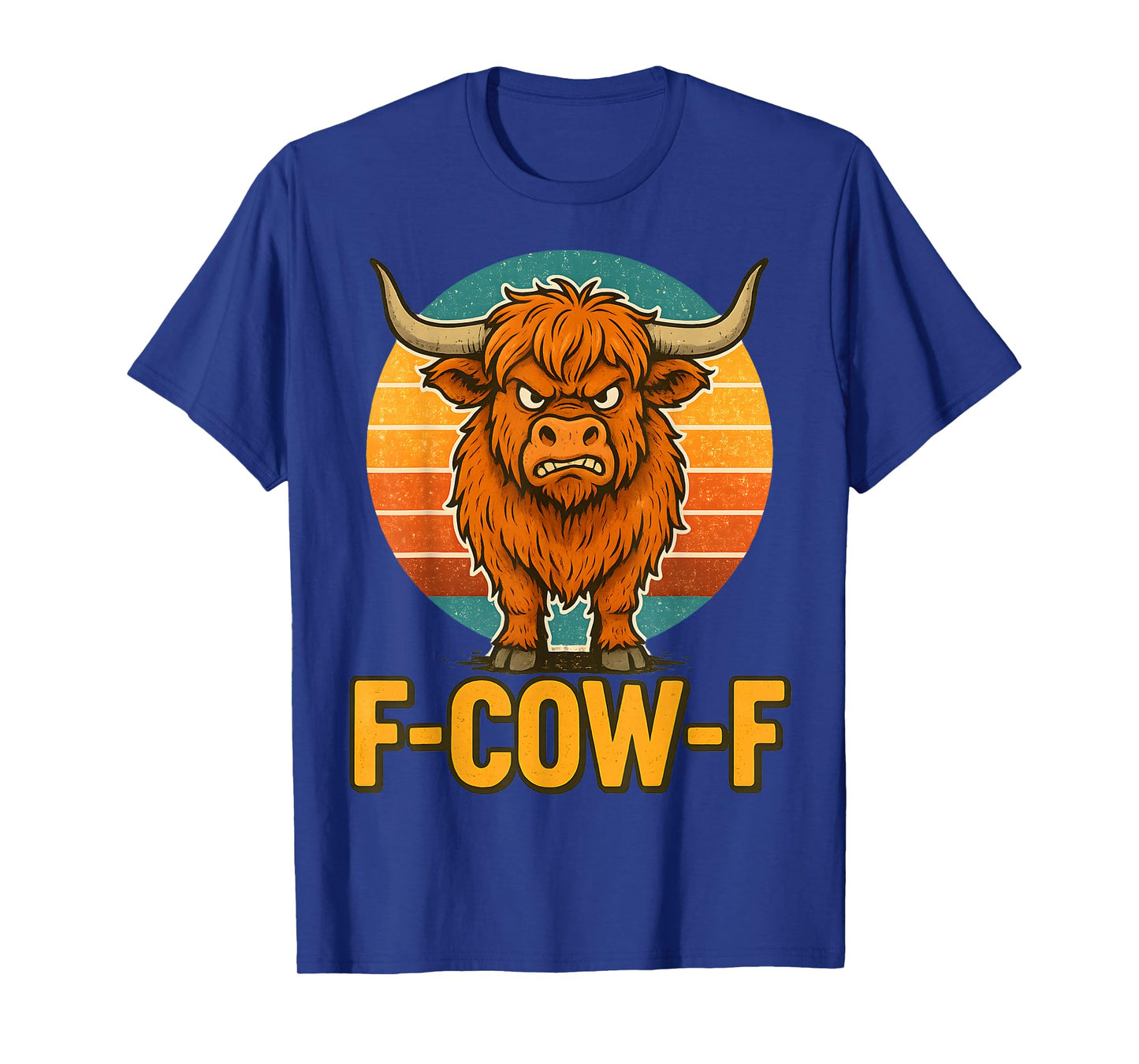 Cow F-Cow-F Funny F-Caw-F Highland Cow Adult Humor Meme Men T-Shirt