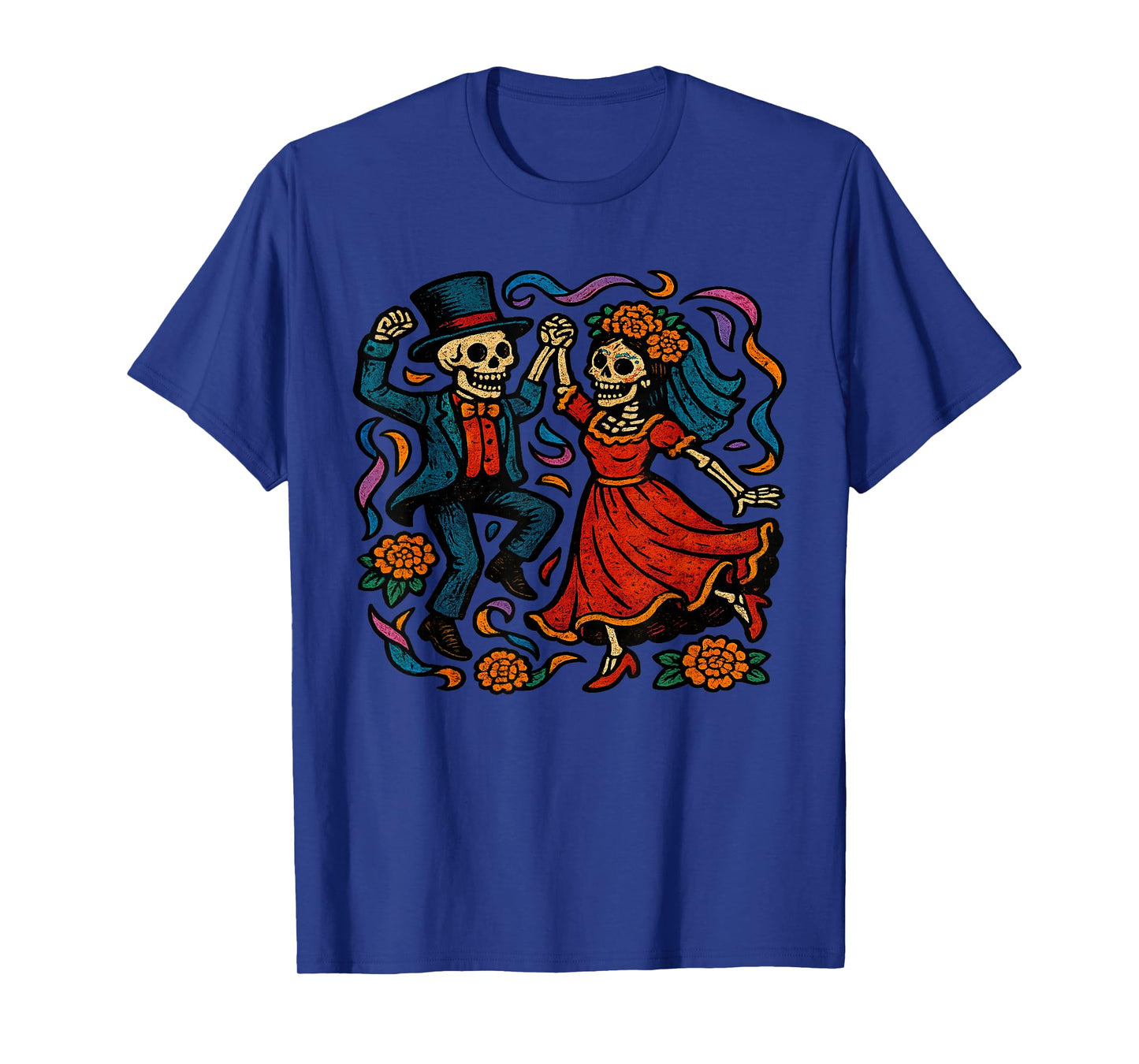 Dancing Skeleton Couple Day of The Dead Celebration T-Shirt