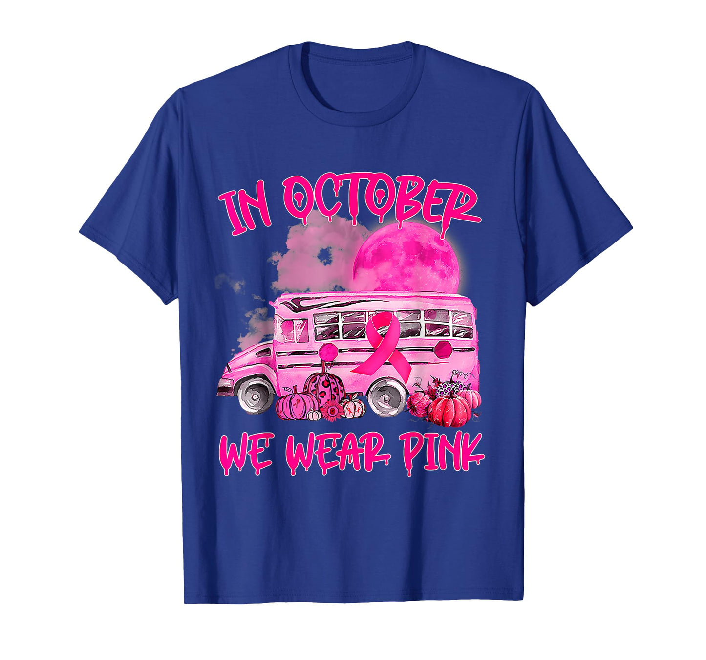 School Bus Driver Leopard Breast Cancer Awareness Month T-Shirt