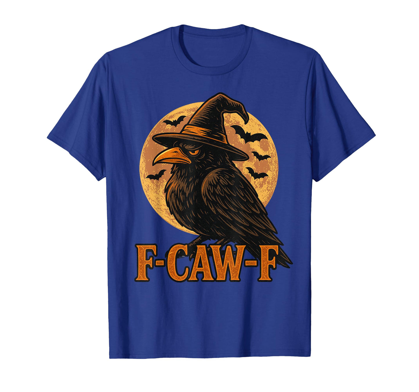 Gothic Black Crow F-Caw-F Raven Skull Moon Halloween T-Shirt