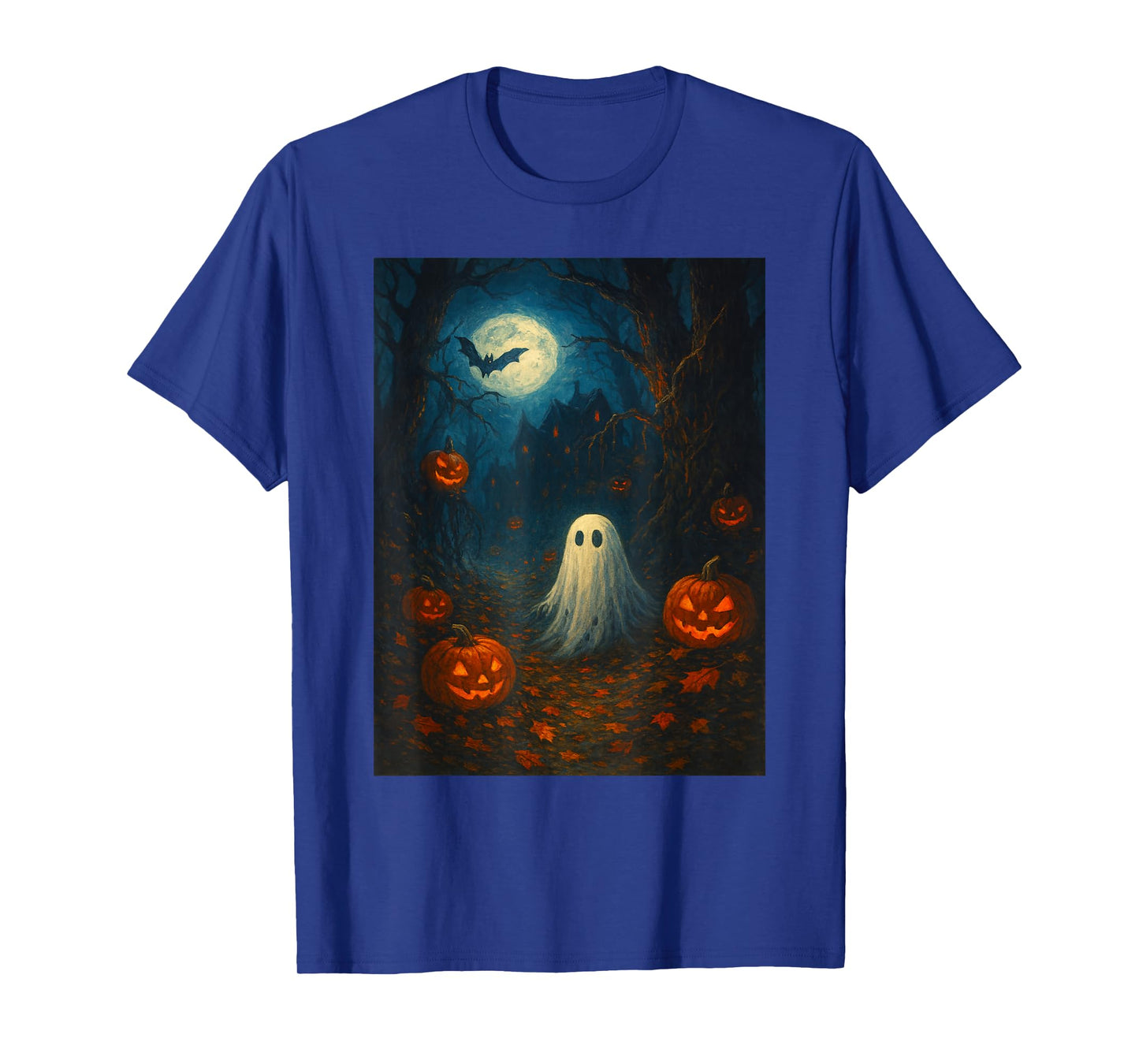 Vintage Floral Ghost Halloween Ghost in The Forest Gothic T-Shirt