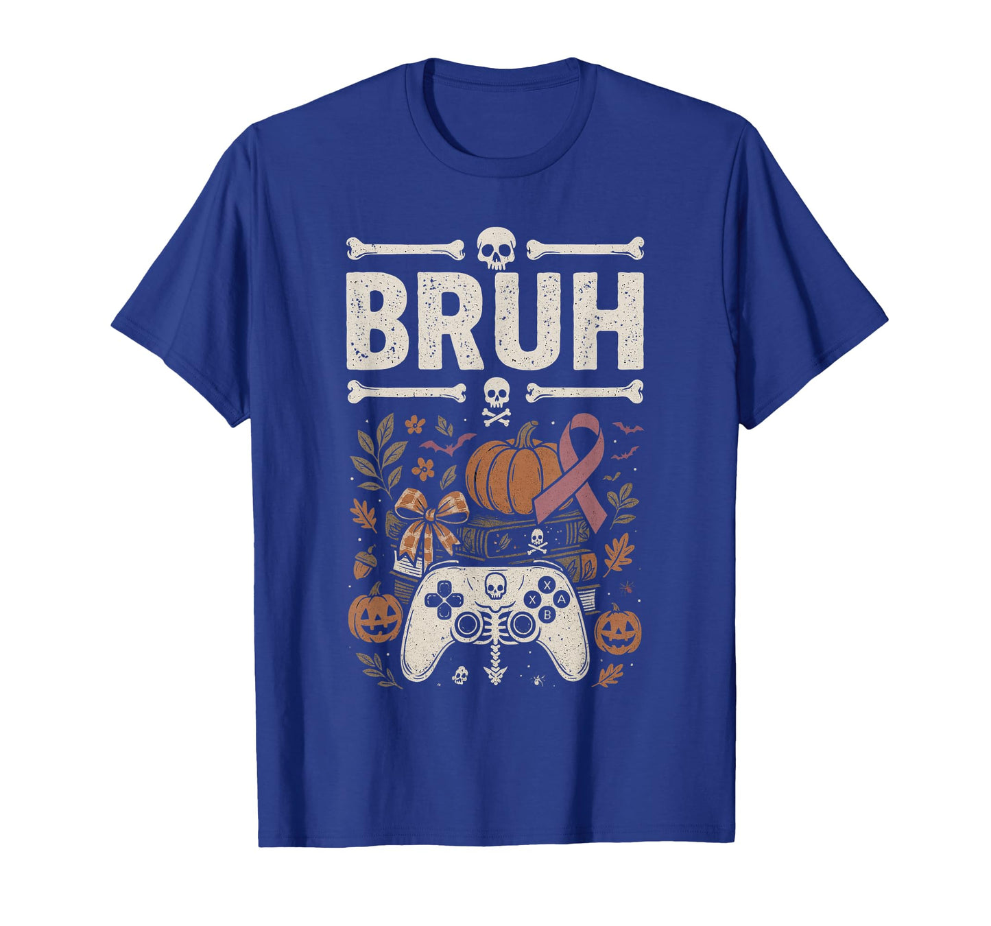 Bruh Skeleton Gamer Controller Outfit with Gothic Vibe T-Shirt