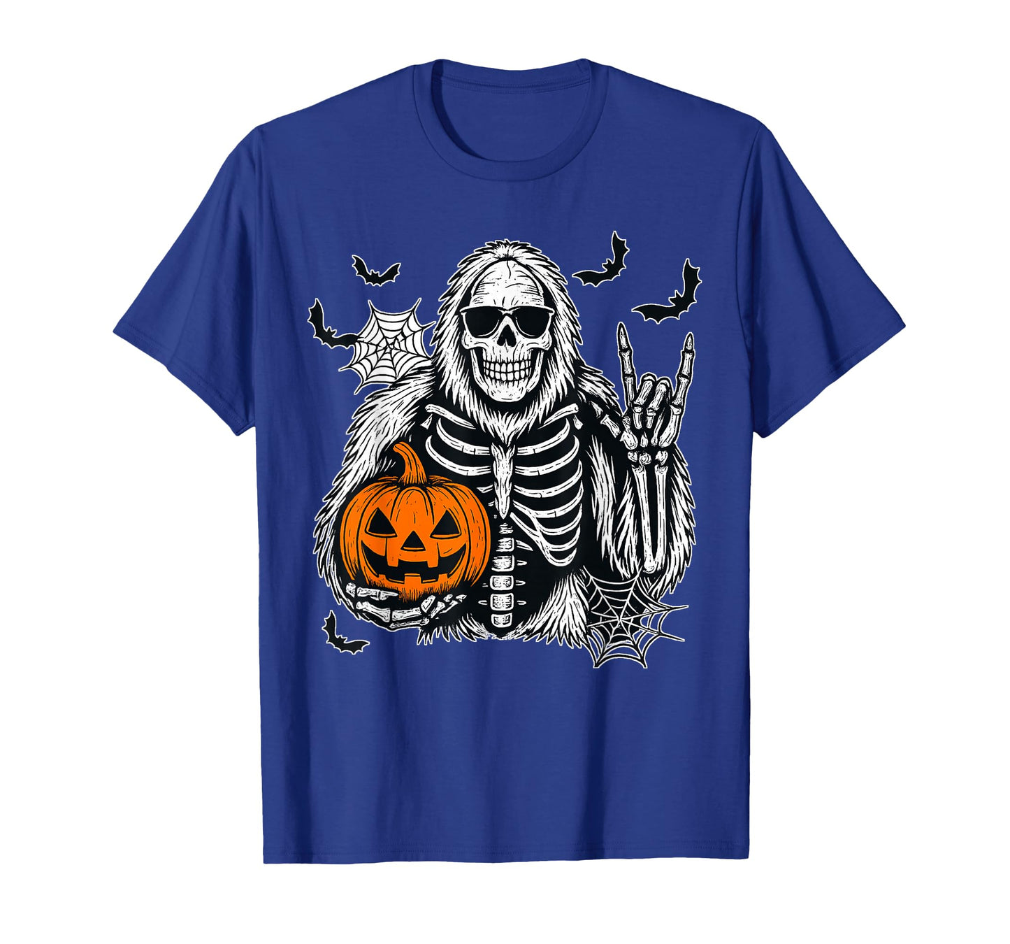 Spooky Bigfoot Jack O Lantern Skeleton Halloween Boys Mens T-Shirt