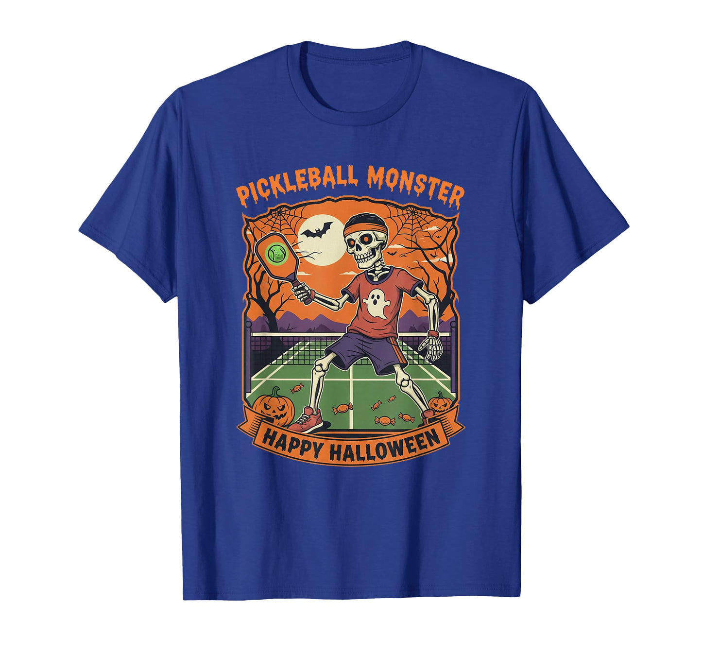 Pickleball Monster Skeleton Halloween Costume Pickleball T-Shirt