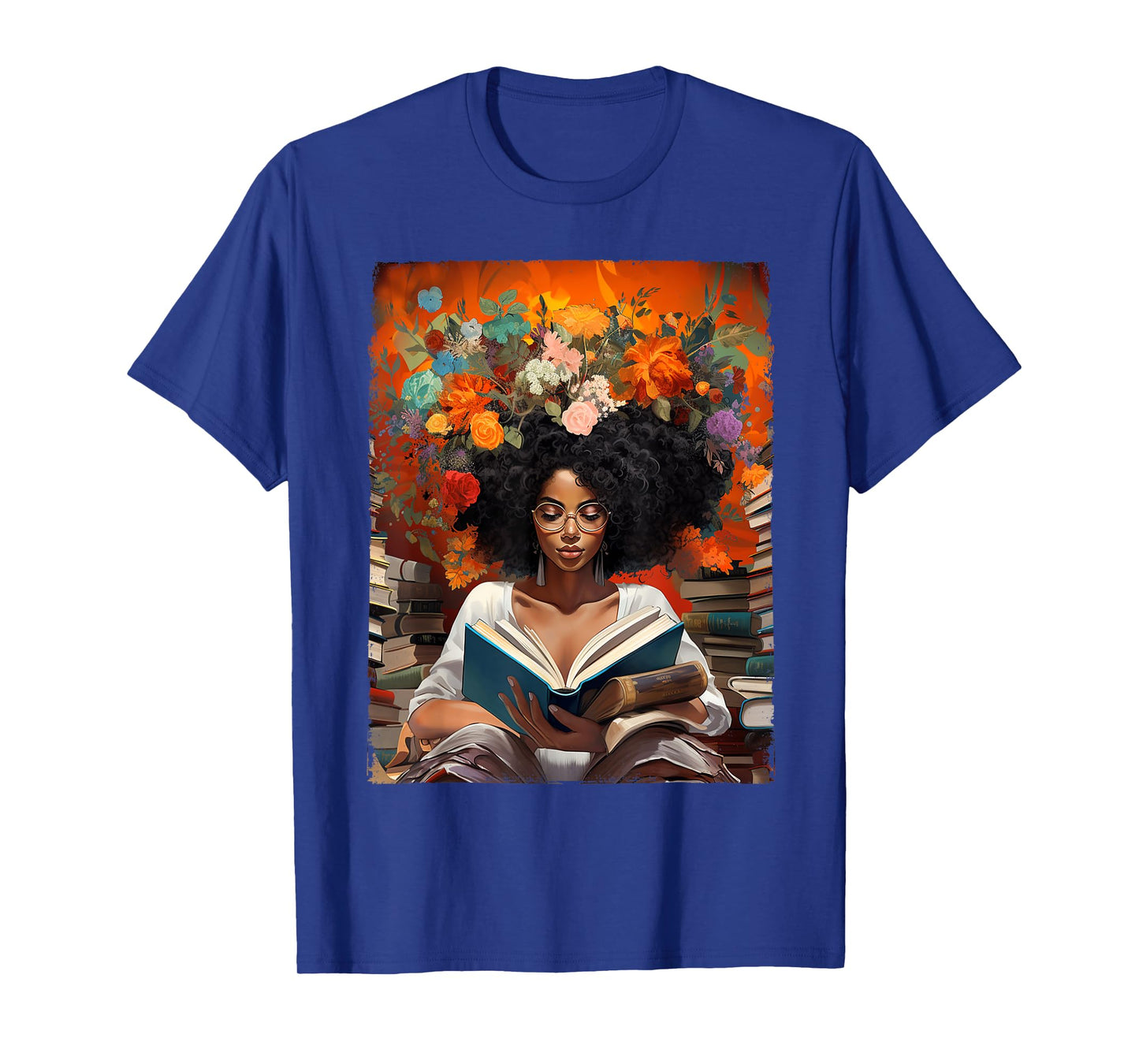 Black History Educated Reading Book Melanin Queen Afro Women T-Shirt