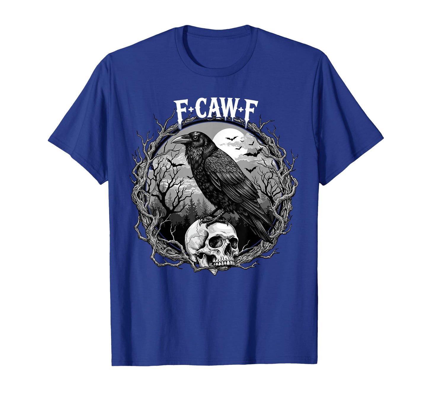 Black Crow, F-Caw-F Funny Black Bird Moon Gothic Adult Humor T-Shirt
