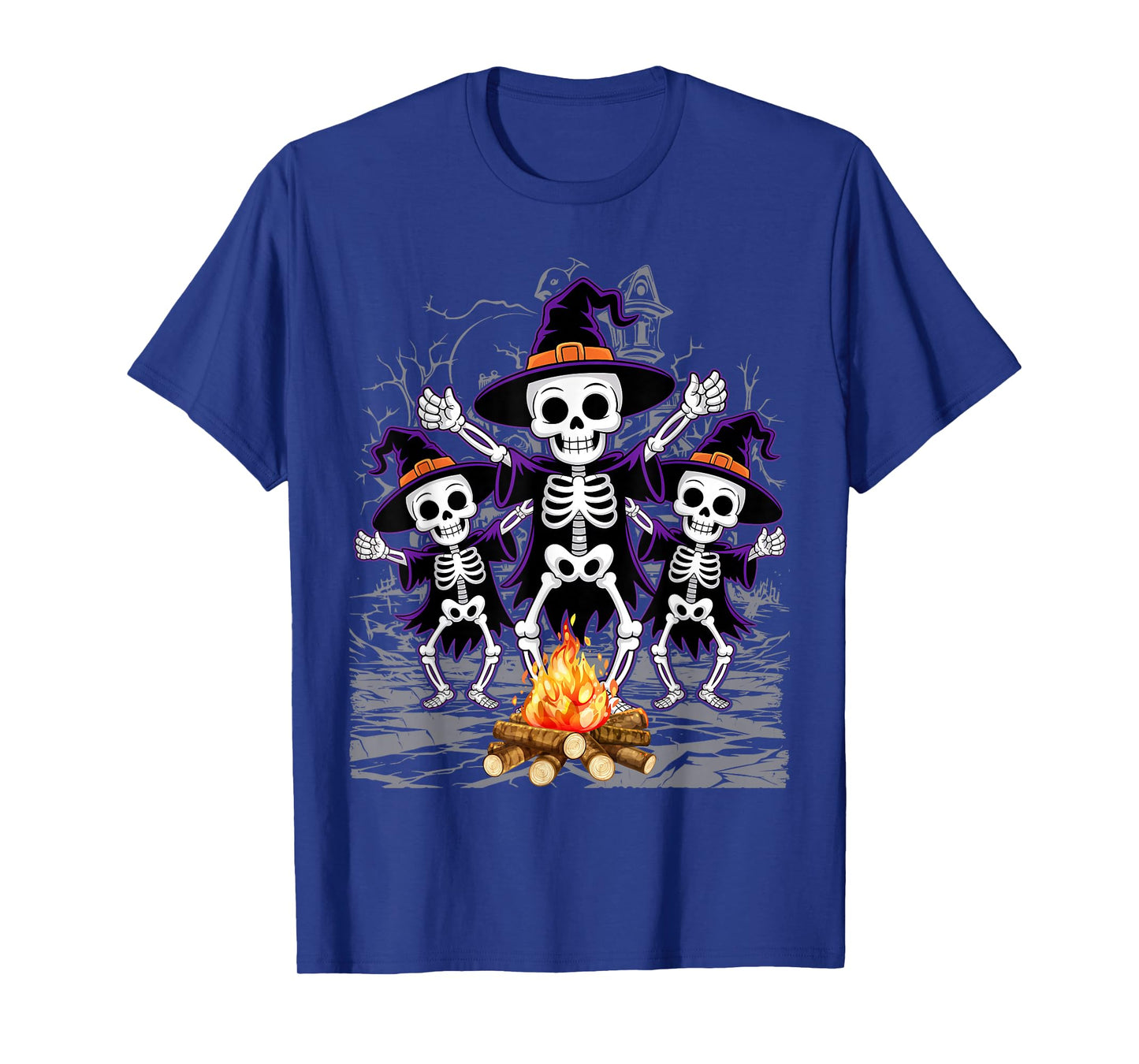 Halloween Skeletons Dancing Camping Crew Family Camper T-Shirt