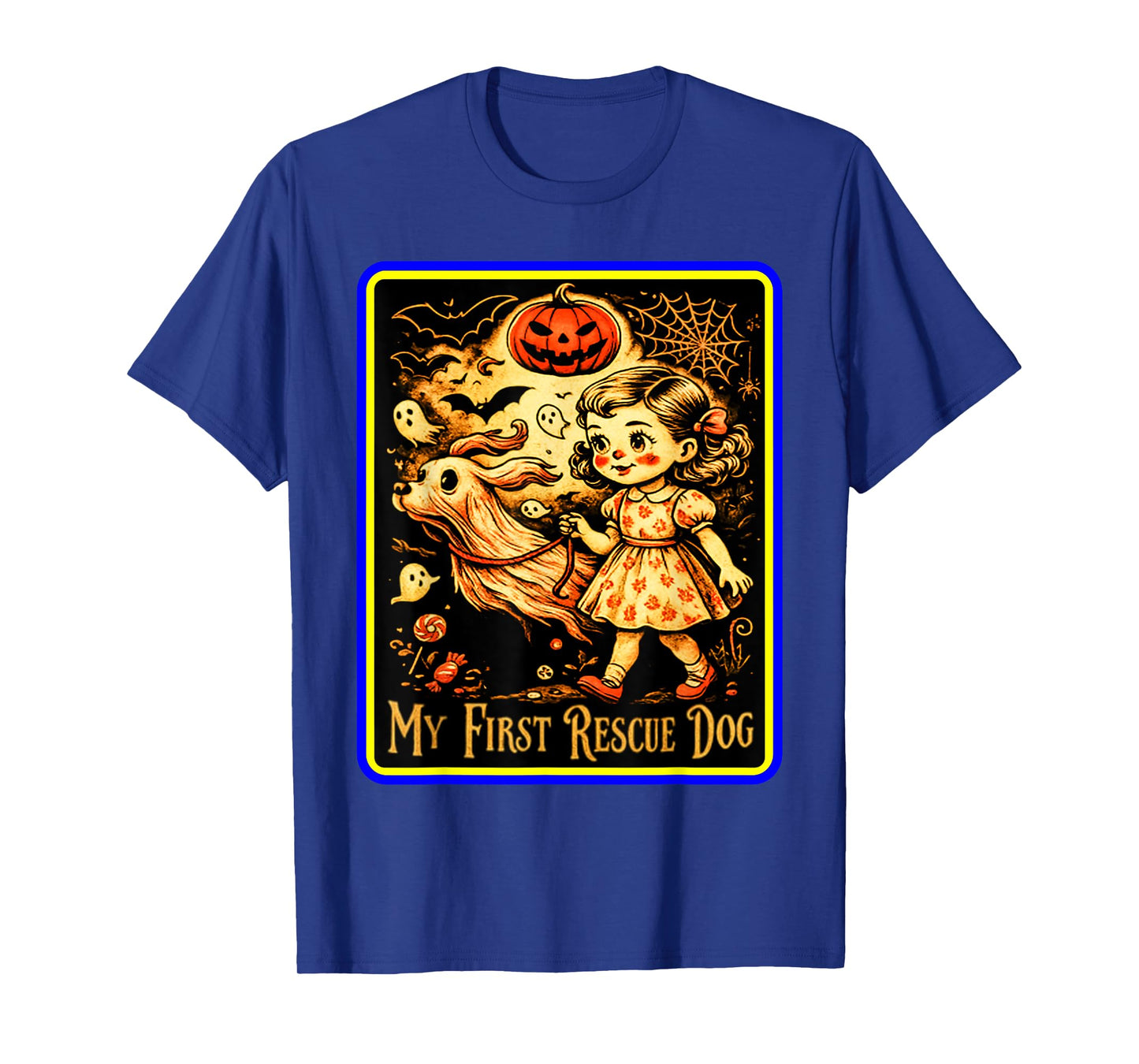 My First Rescue Dog Halloween – Cute Zombie Skeleton Ghost T-Shirt