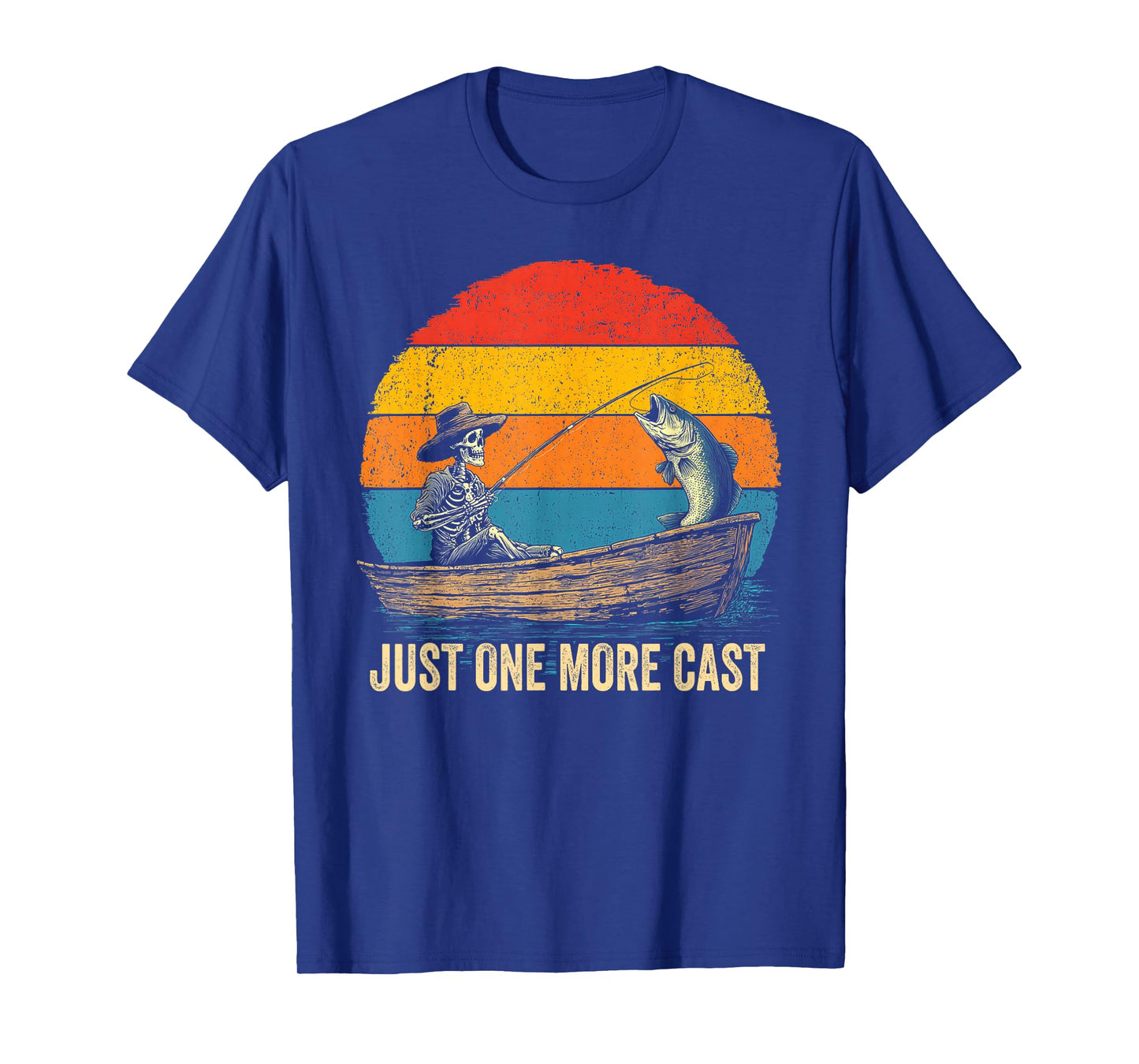 Funny Retro Fishing Skeleton Fish T-Shirt
