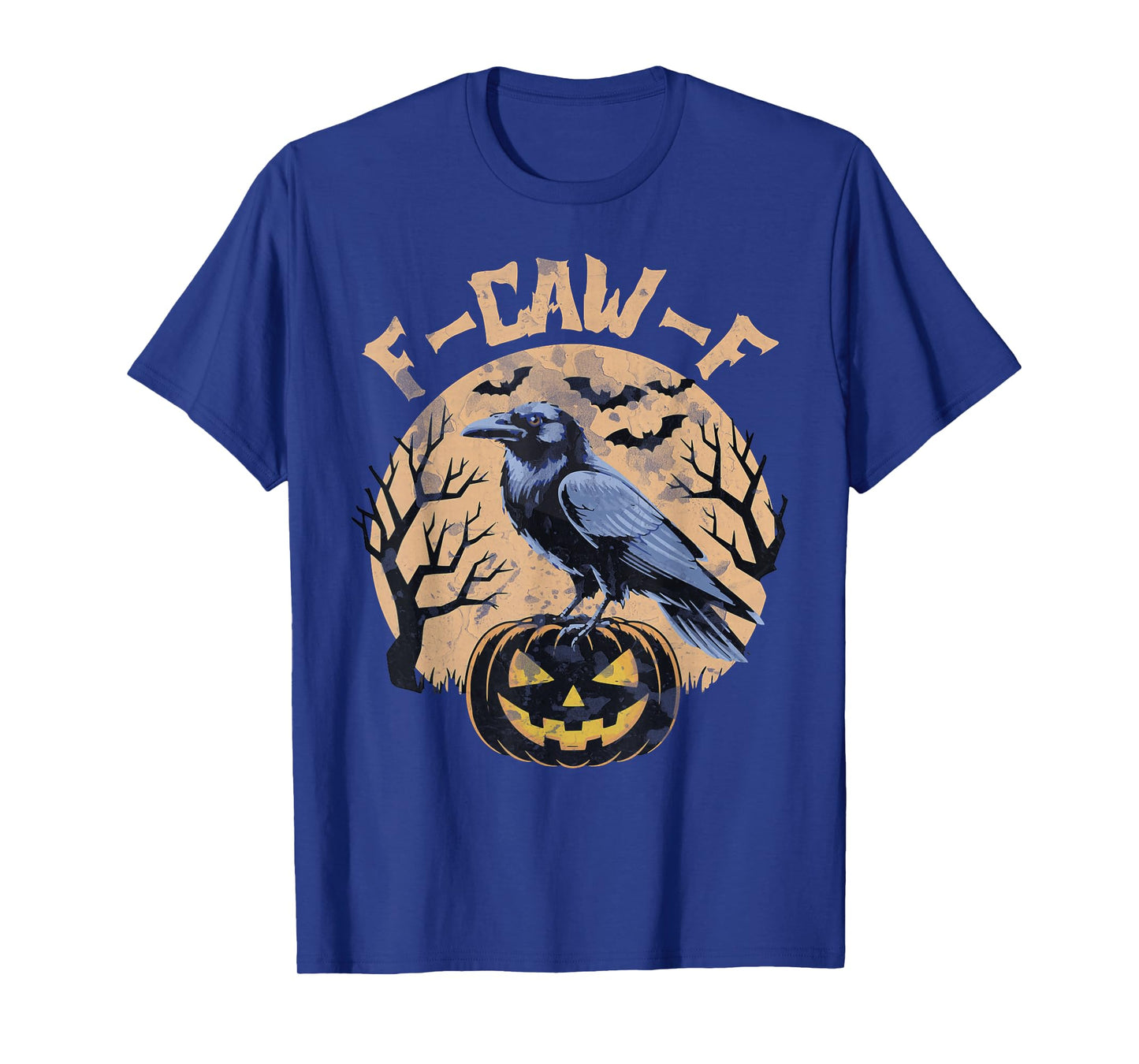 Black Crow F-Caw-F Funny Black Bird Moon Halloween Men Women T-Shirt