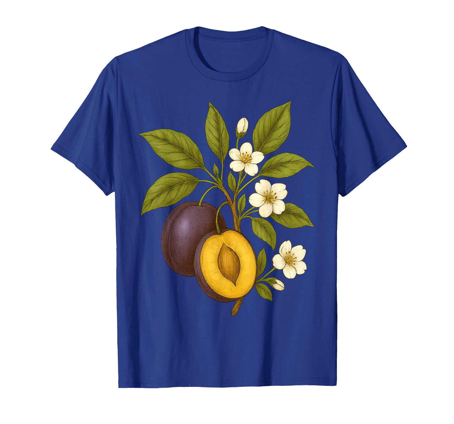 Plum Botanical Fruit Graphic Orchard Farm Nature Autumn T-Shirt