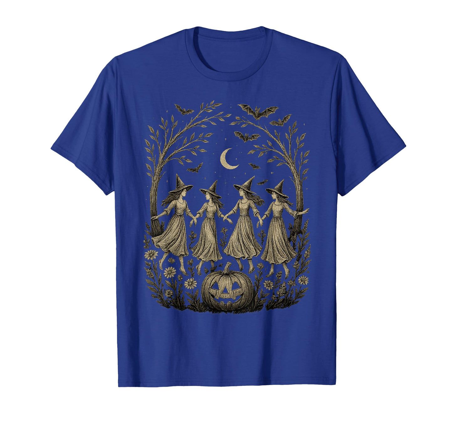 Funny Witch Halloween Floral Spooky Season Funny Fall Vibes T-Shirt