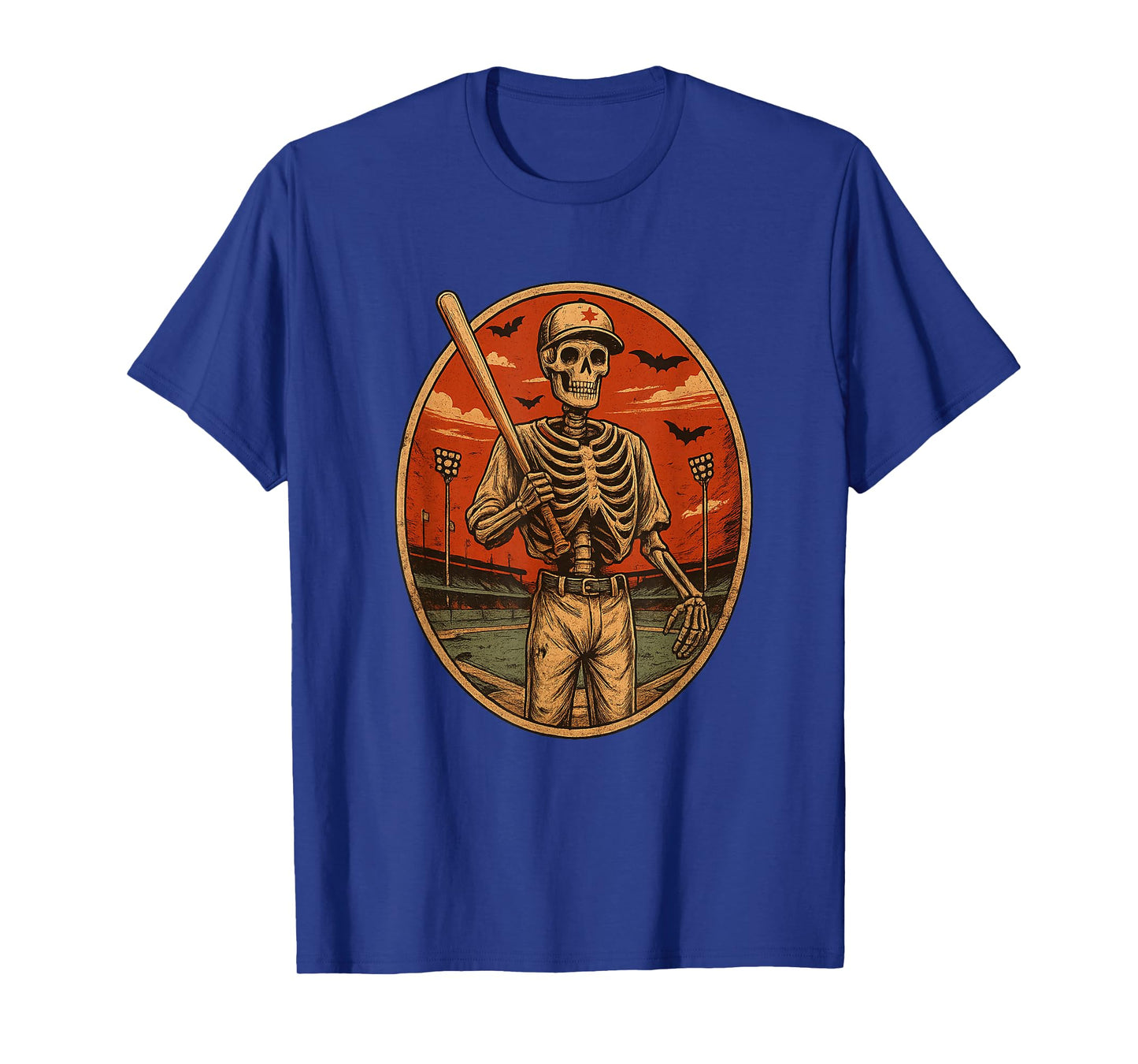 Spooky Vintage Baseball Skeleton Shirt Creepy Halloween Tee T-Shirt