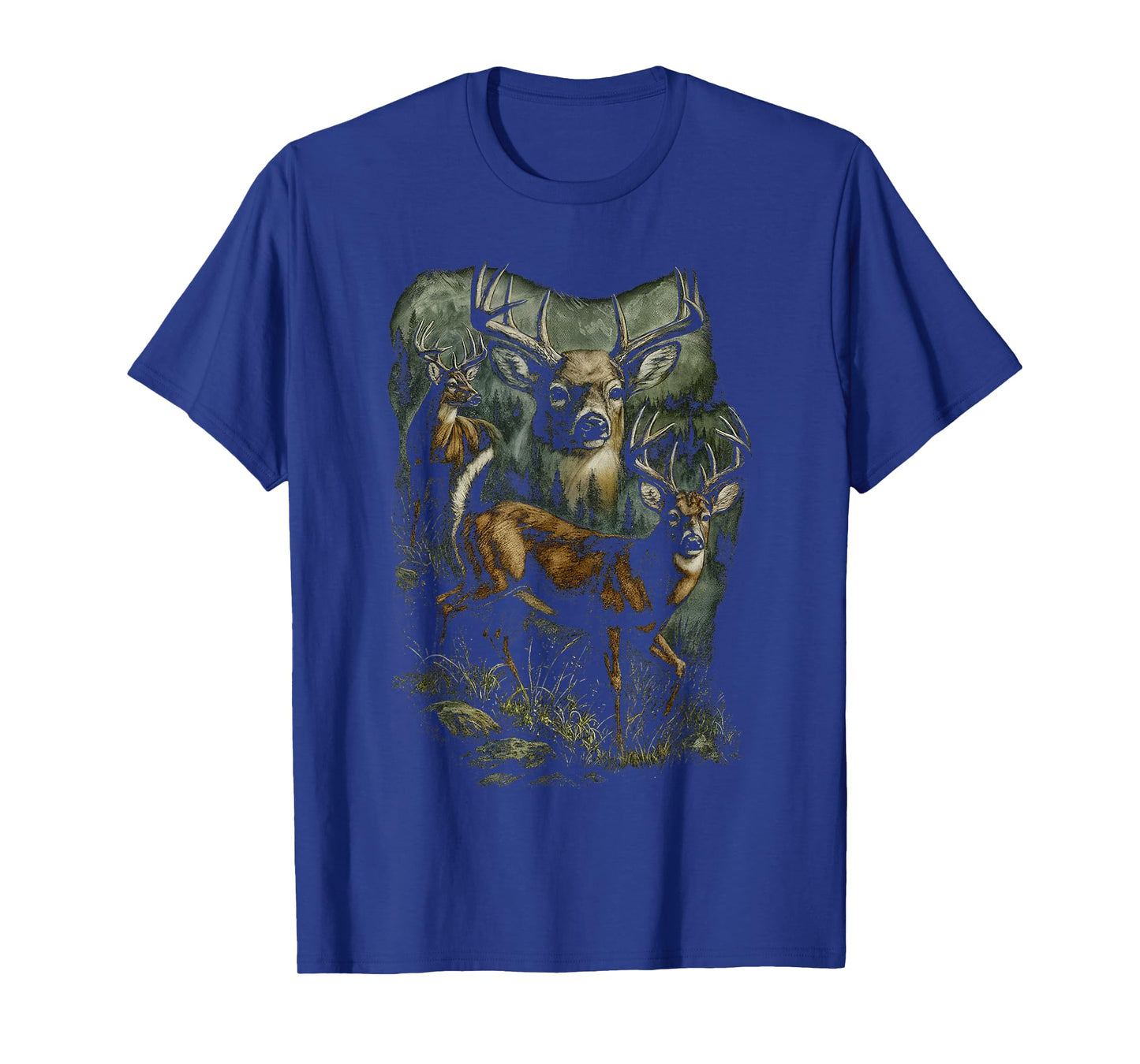 Vintage Deer Wilderness Scene Buck and Deer Nature Kids T-Shirt