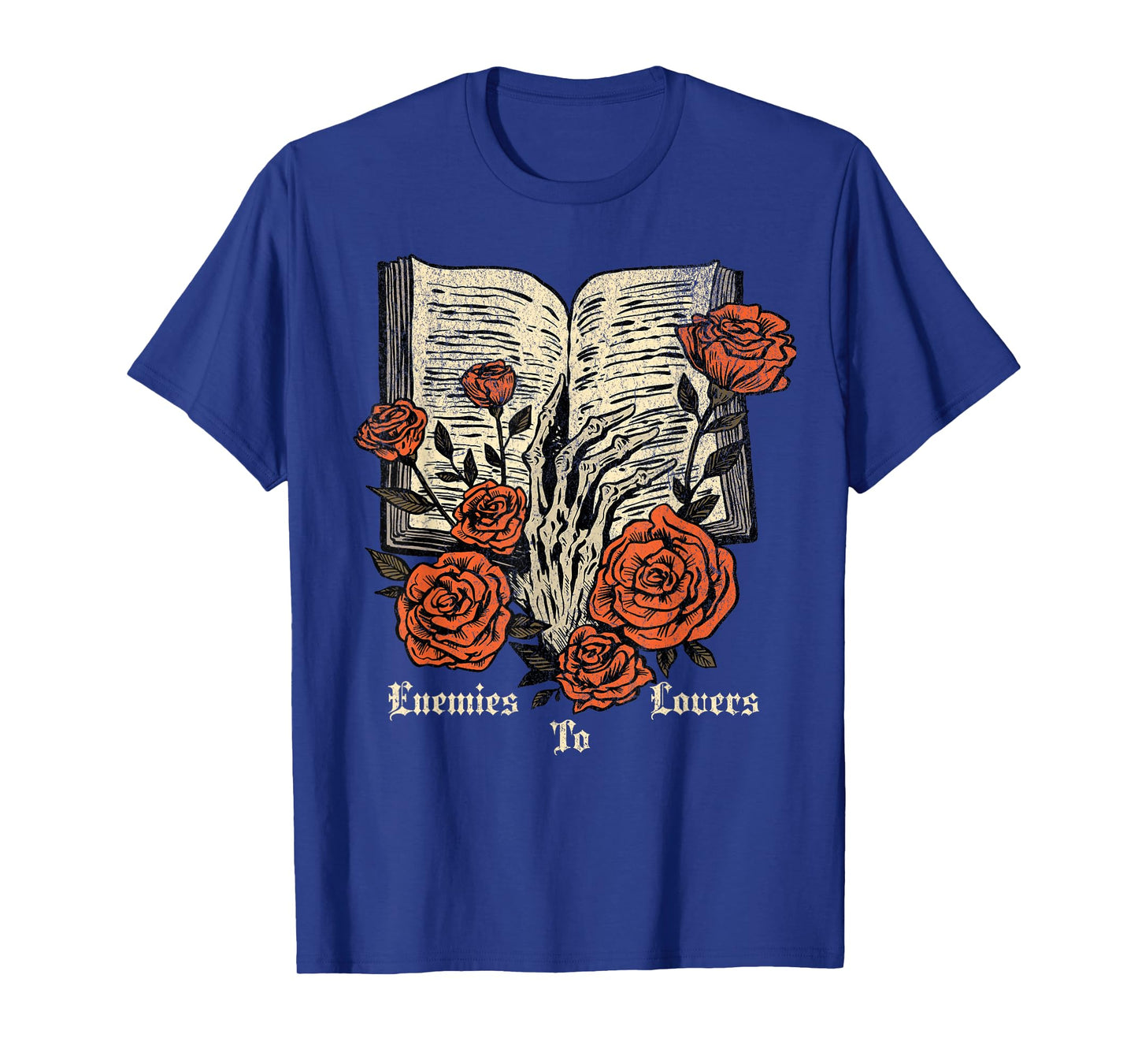 Enemies to Lovers Book Reader Roses Bookish Booktok Retro T-Shirt