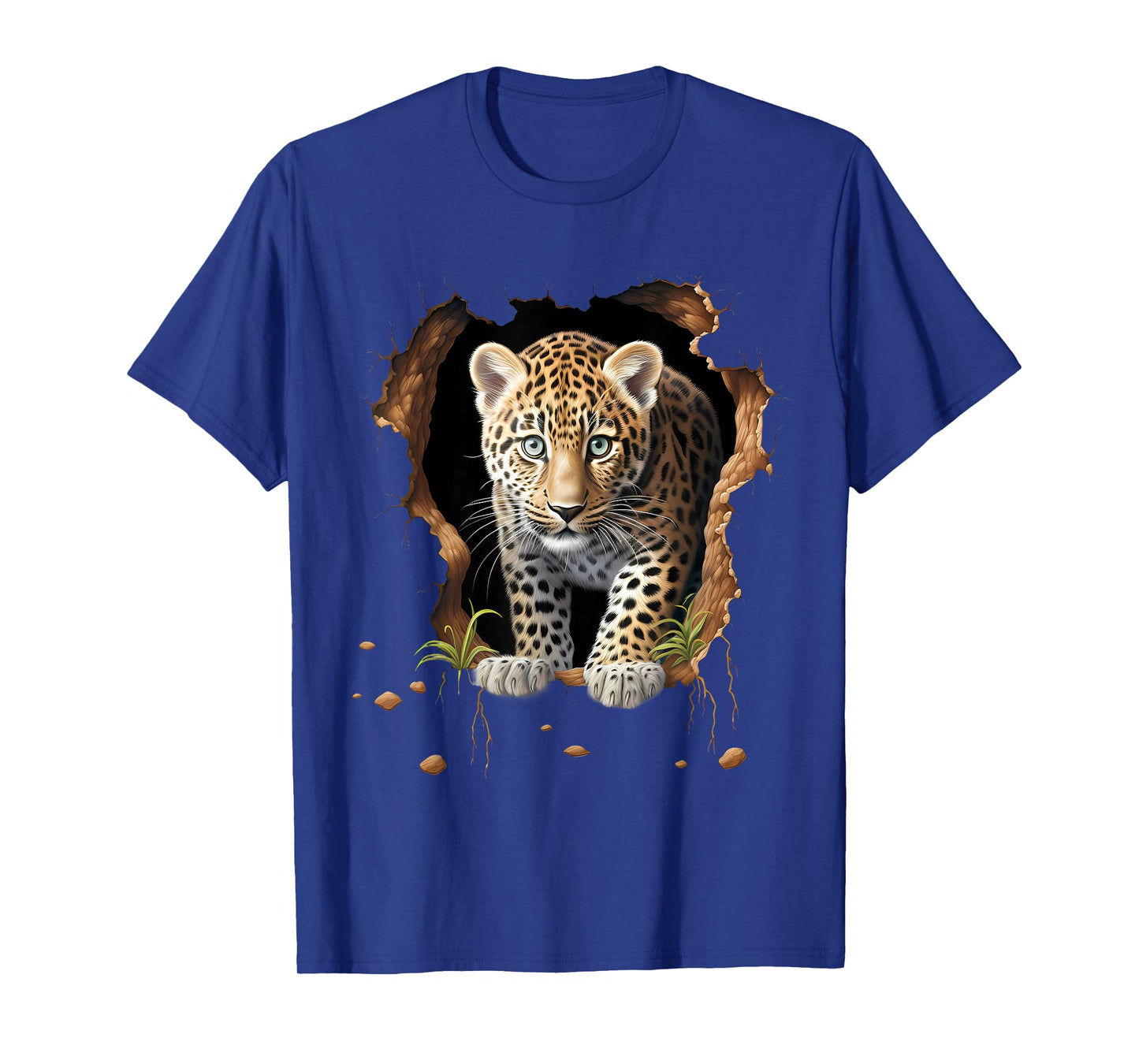 Leopard Wall Drawing Wildlife Animal Print Nature Artwork T-Shirt