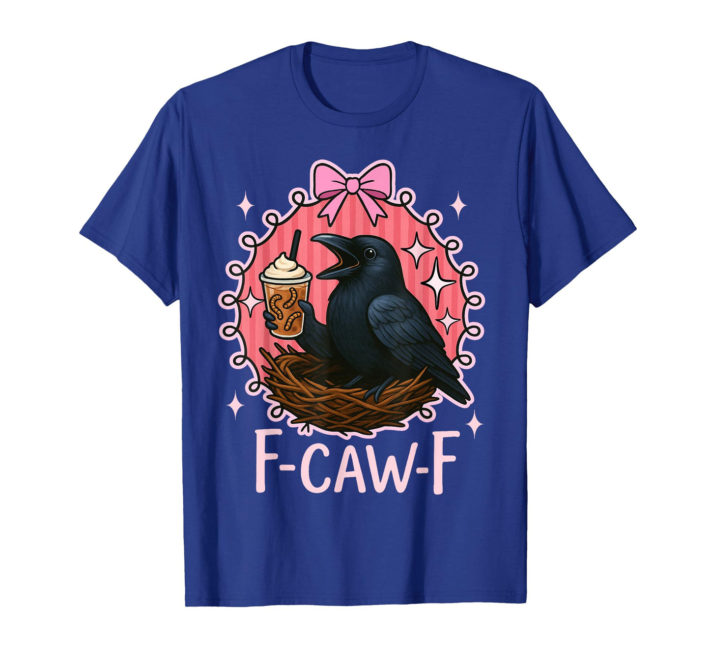 Funny Bird Raven F-CAW-F Humor Halloween Fall Meme Viral T-Shirt