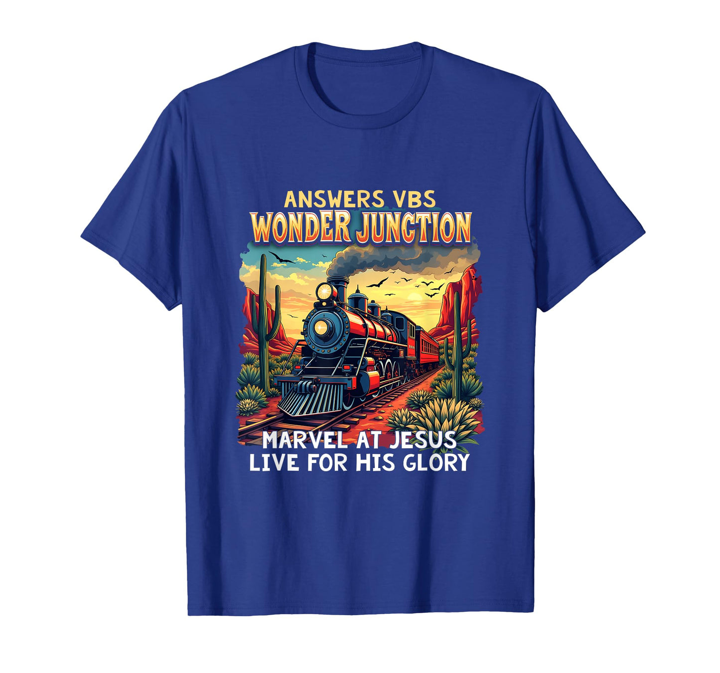 Christian Camp VBS 2025 Wonder His Glory Junction Train T-Shirt