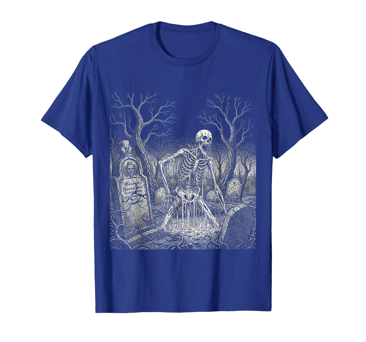 Gothic Undead Skeleton Zombie Grave Horror Art T-Shirt