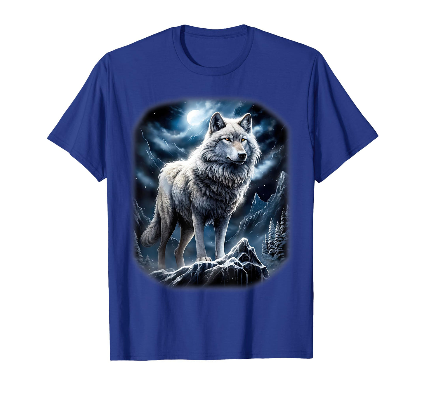 Wolf on Hill by Moon and Universe Fantasy Art Wildlife T-Shirt