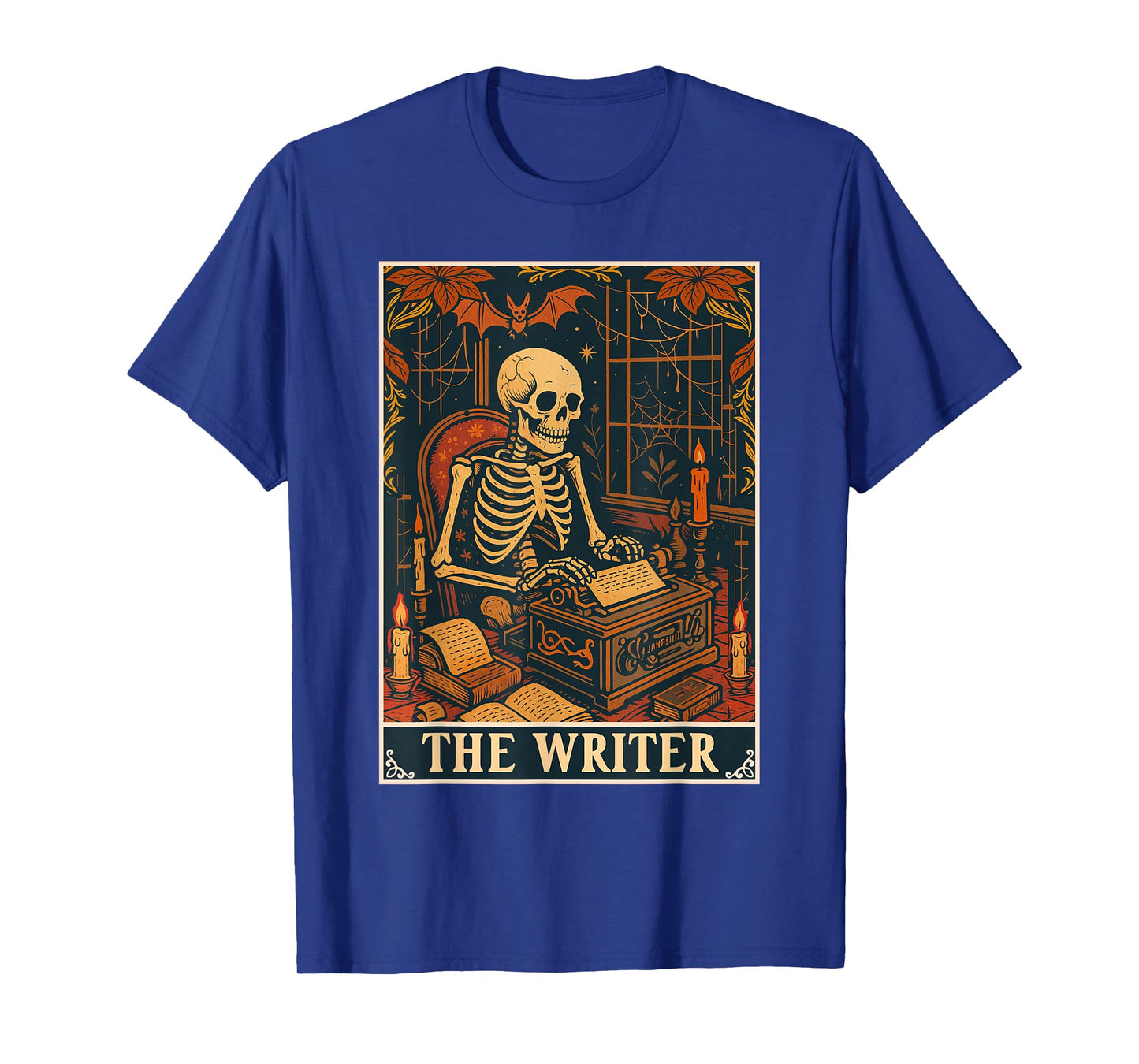 The Writer Tarot Card Skeleton Writing Poem Author Novelist T-Shirt