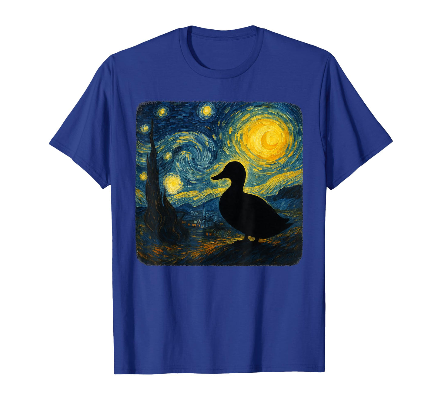 Starry Night Van Gogh Farm Duck Animal Funny Graphic T-Shirt