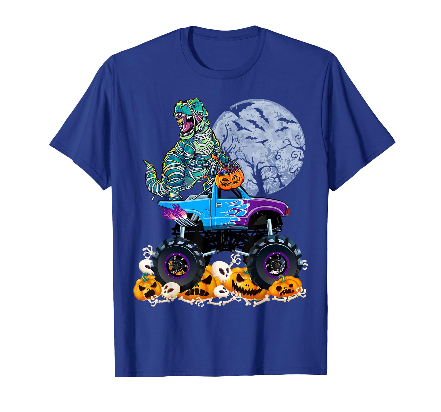 Dinosaur T rex Mummy Halloween Monster Truck Boys T-Shirt