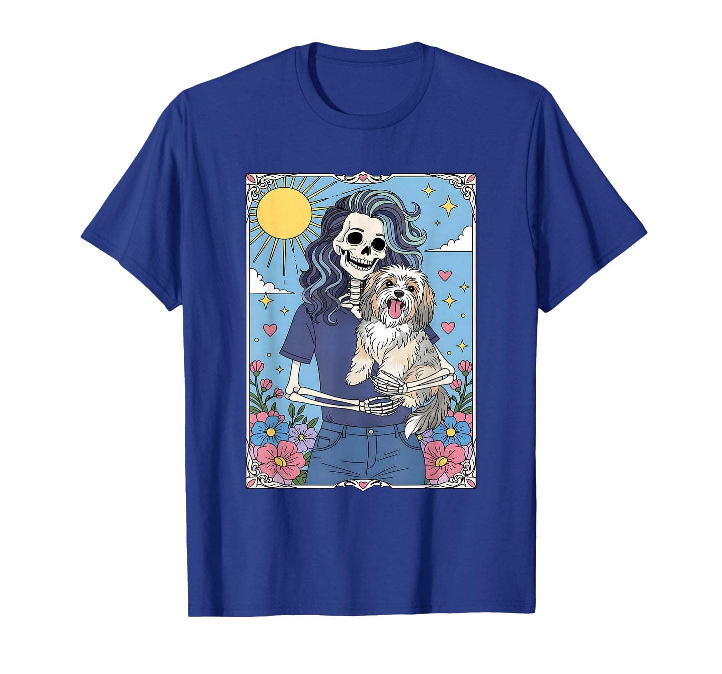 Havanese Dog Tarot Card Halloween Costume Skeleton T-Shirt