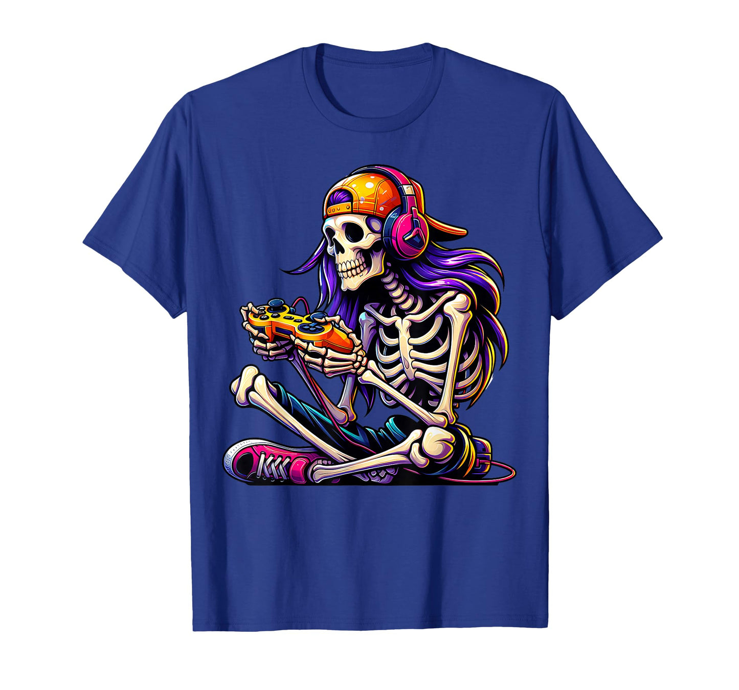 Halloween Skeleton Gamer Video Gaming Funny Gaming Skeleton T-Shirt